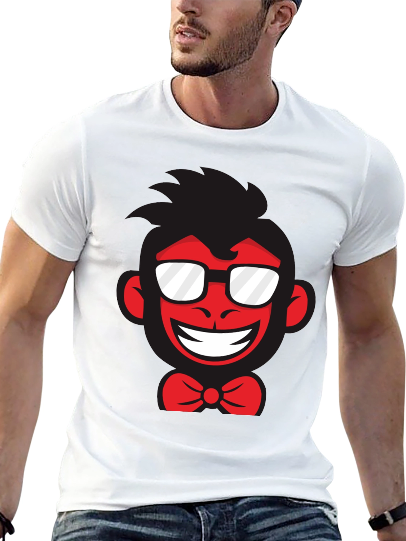 Funny Monkey Graphic Tee - Black Cotton T-Shirt