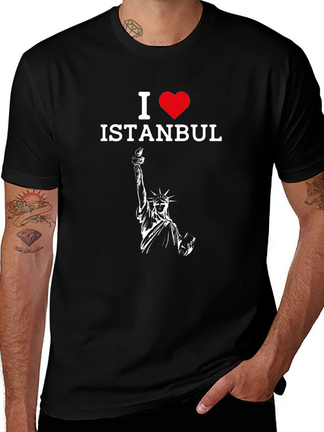 I Love Istanbul T-Shirt - Statue of Liberty Design