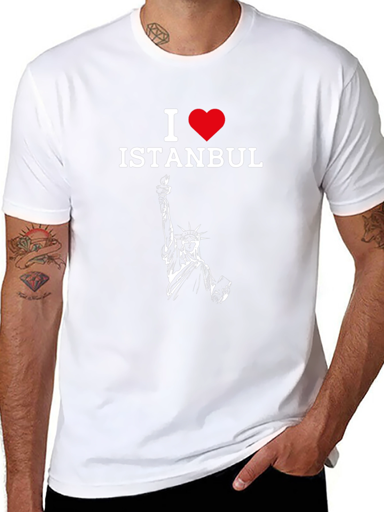 I Love Istanbul T-Shirt - Statue of Liberty Design