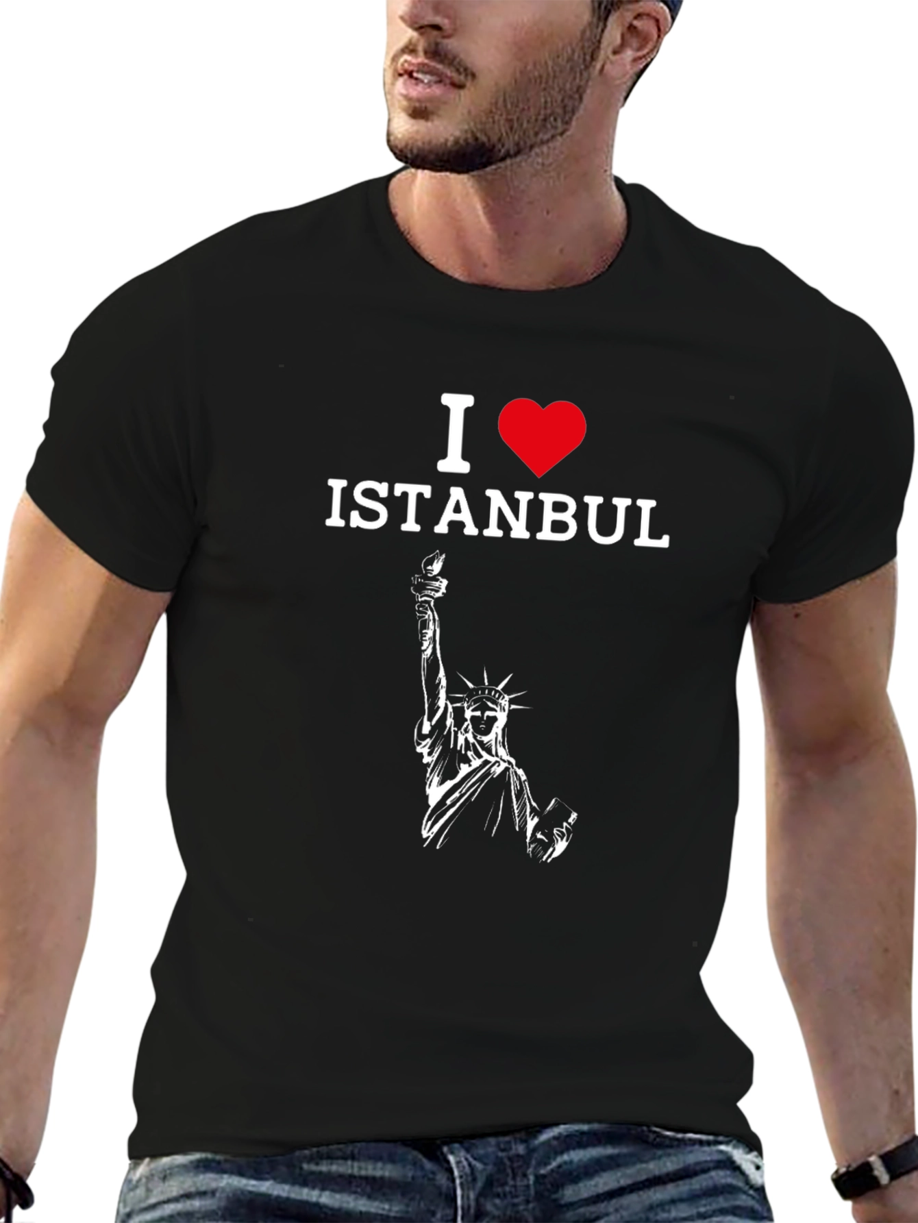 I Love Istanbul T-Shirt - Statue of Liberty Design