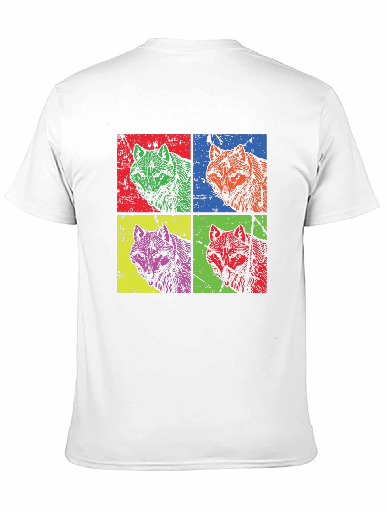 Pop Art Wolf Graphic T-Shirt - Bold Animal Print