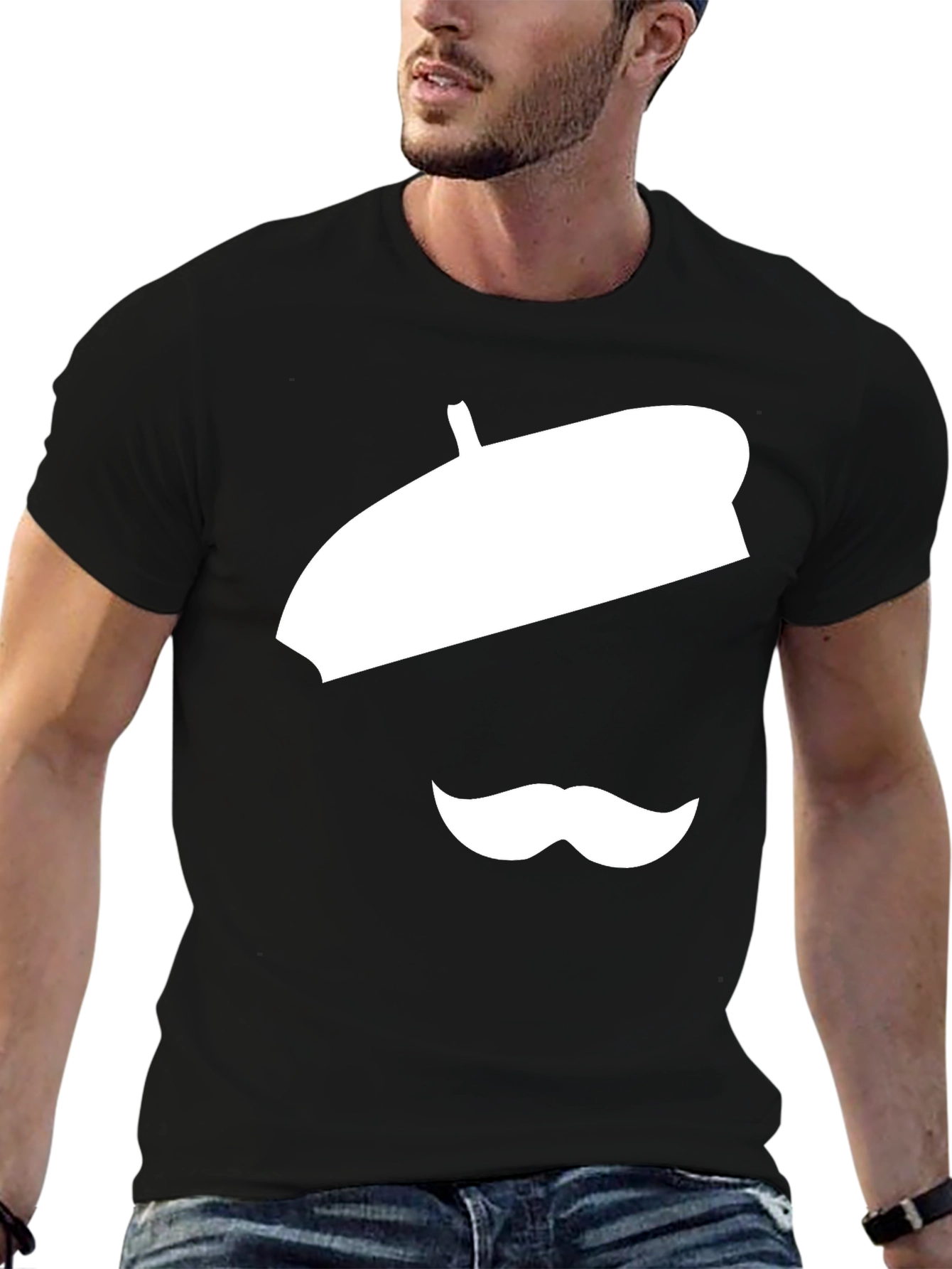 Beret & Moustache Graphic Tee