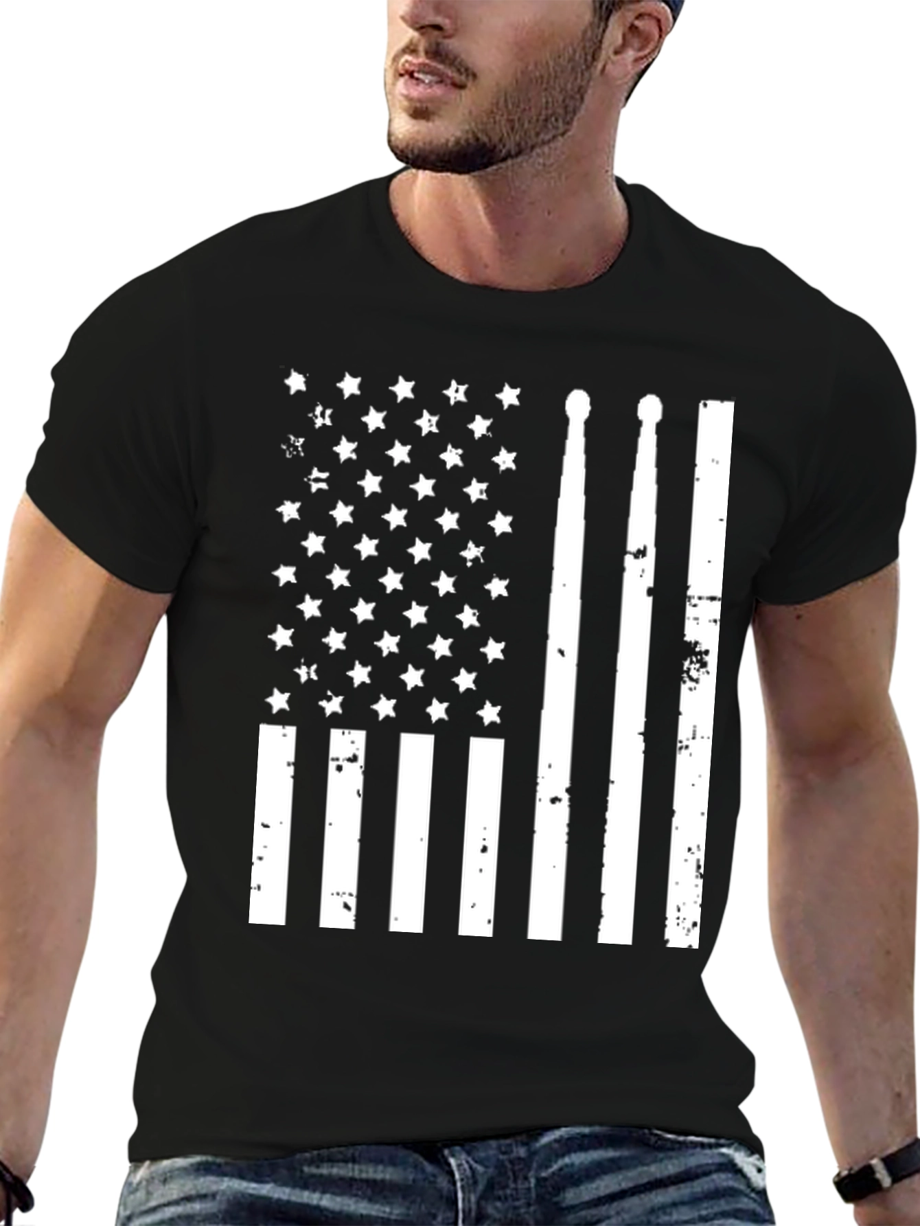 American Flag Drummer T-Shirt