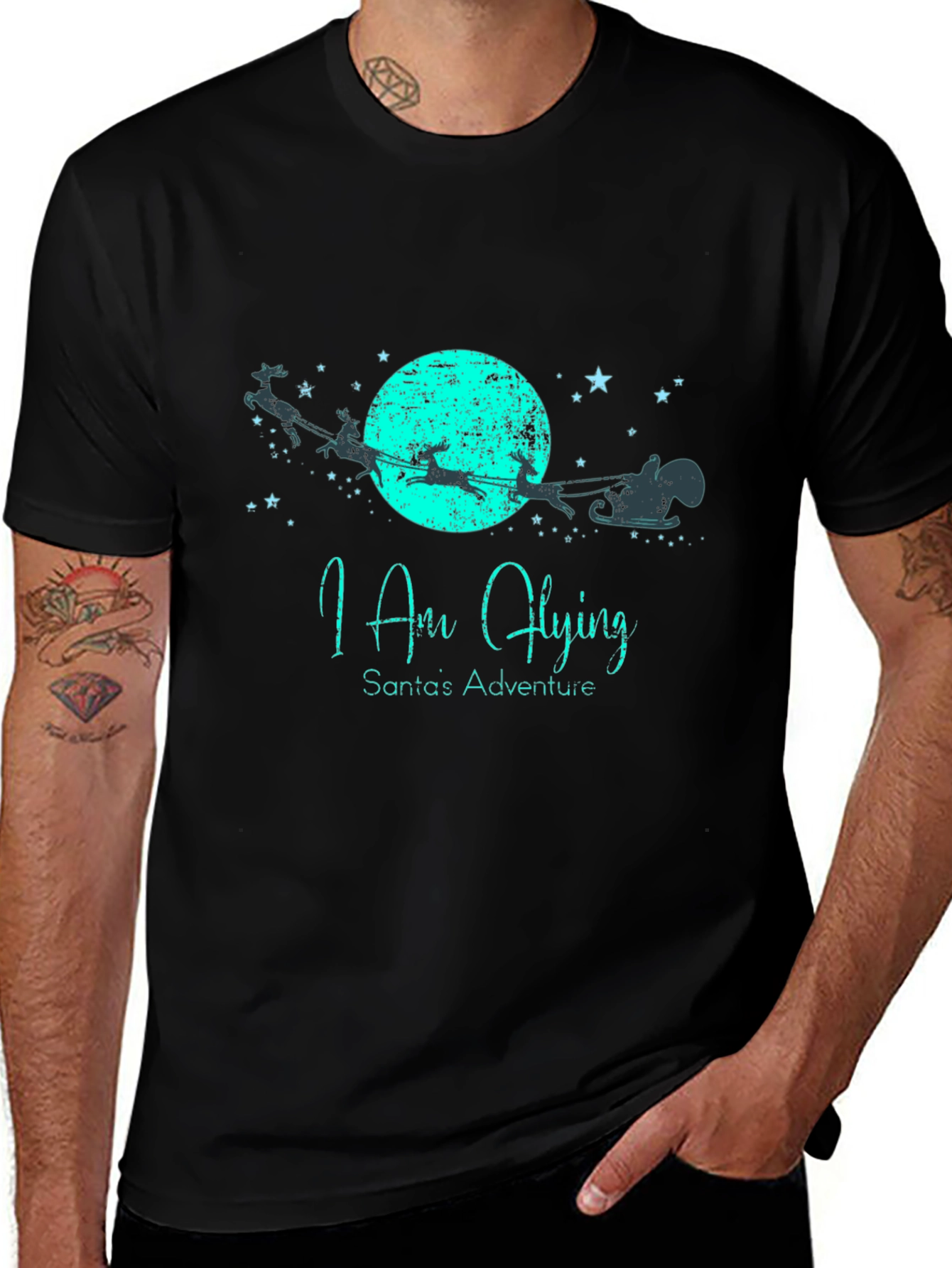 Santas Adventure Tee - I Am Flying Christmas Shirt