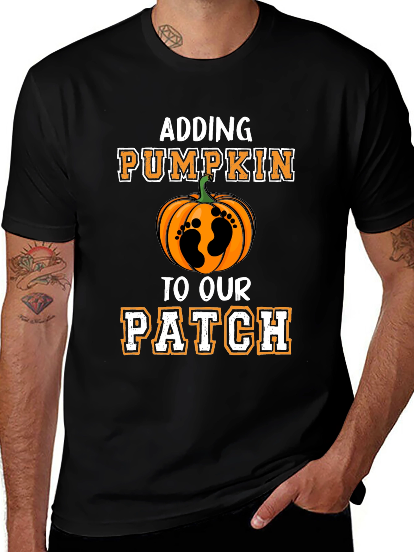 Adding Pumpkin to Our Patch T-Shirt - Pregnancy Announcement