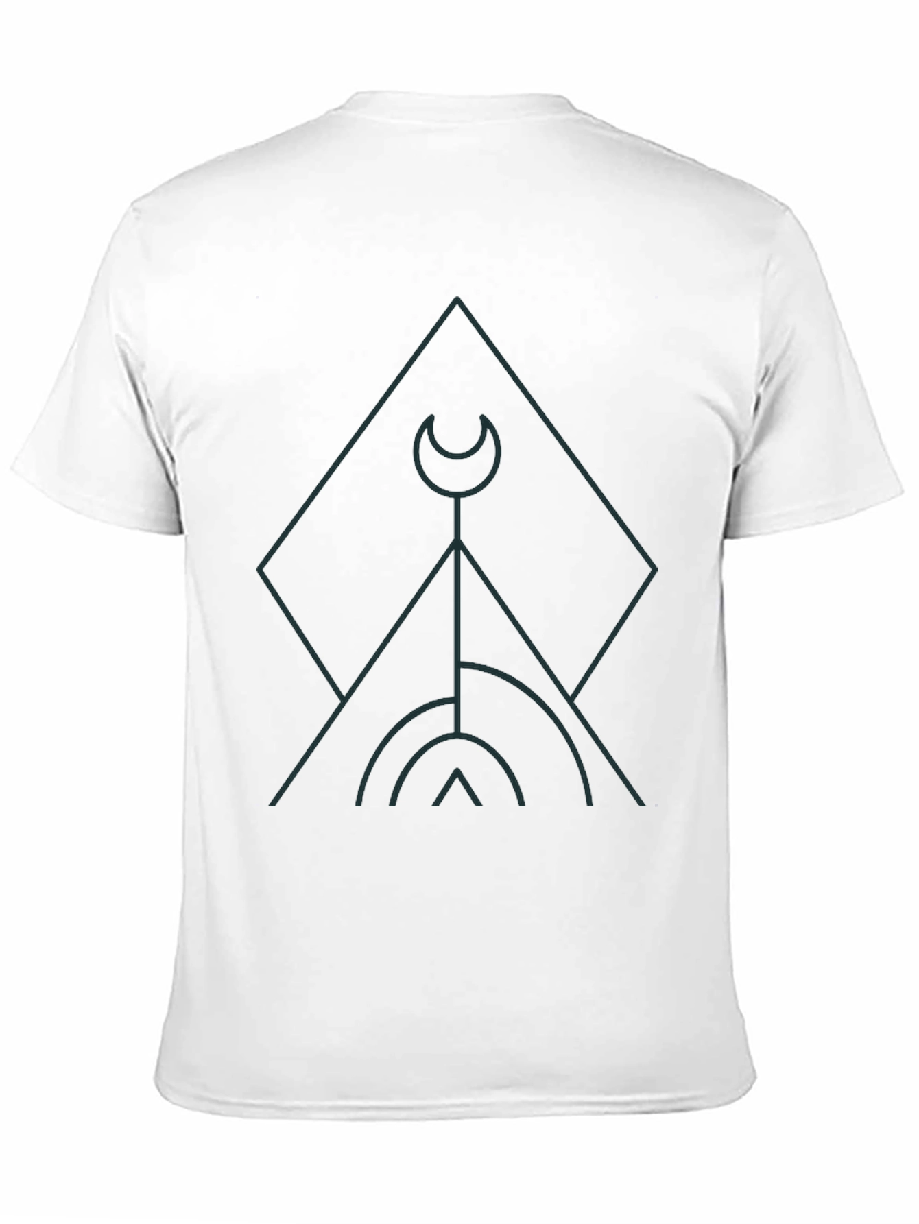Geometric Graphic Print Black T-Shirt