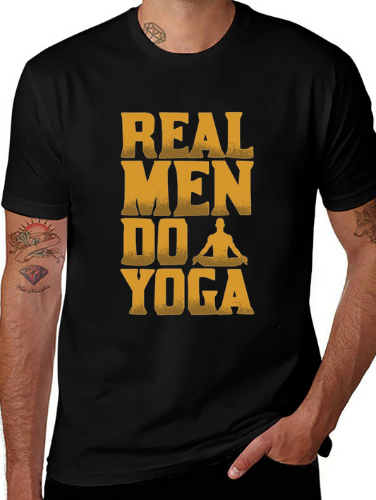 Real Men Do Yoga Graphic Tee - Unisex Black T-Shirt