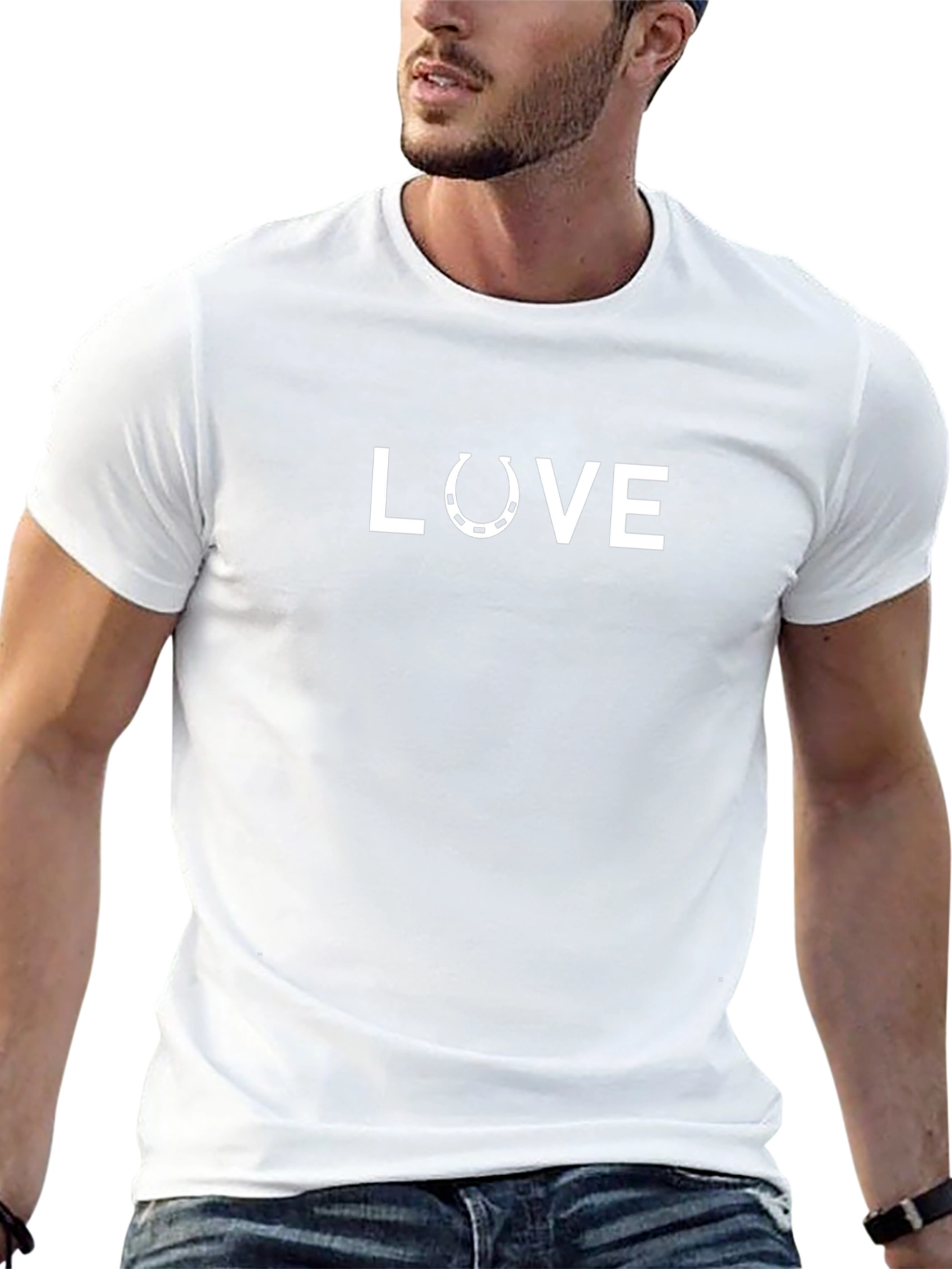 Love Horseshoe Graphic Tee - Unisex Black T-Shirt