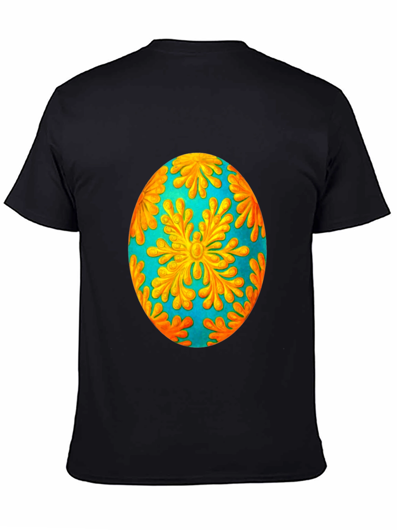 Floral Easter Egg Graphic Tee - Black