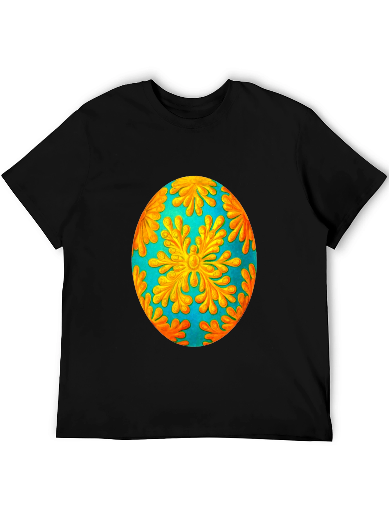 Floral Easter Egg Graphic Tee - Black