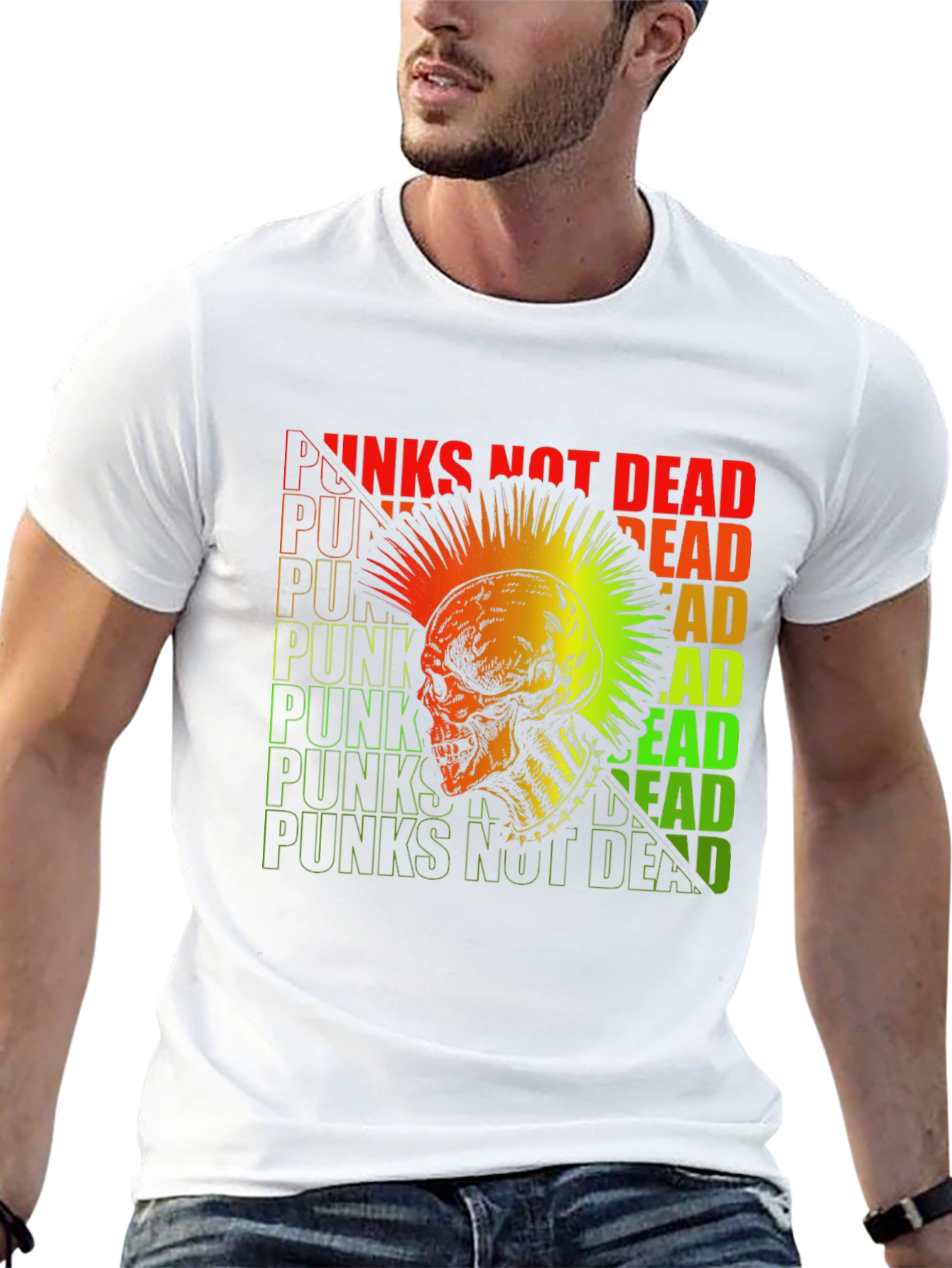 Punk Rock Skull Graphic Tee - Punks Not Dead