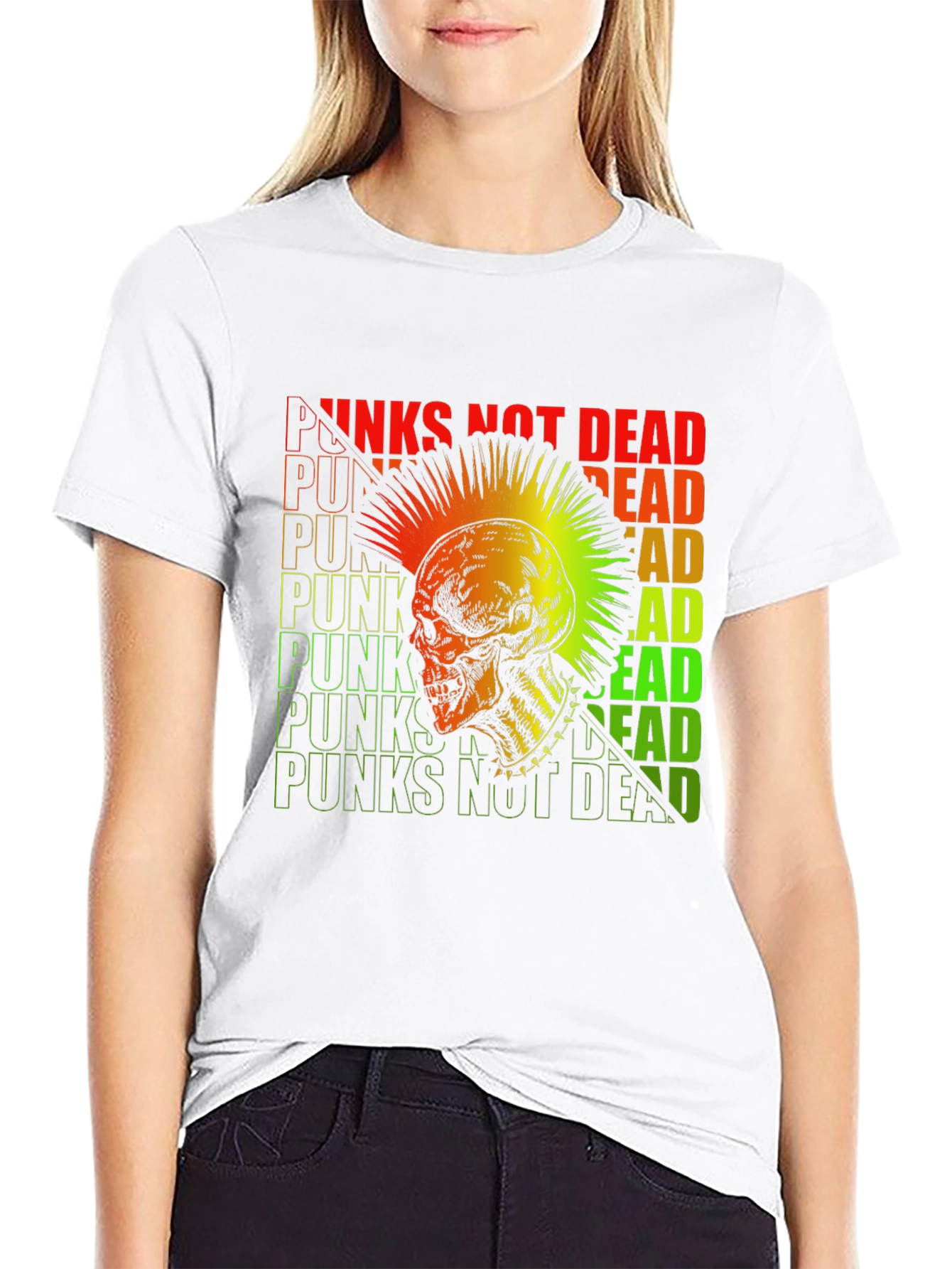 Punk Rock Skull Graphic Tee - Punks Not Dead