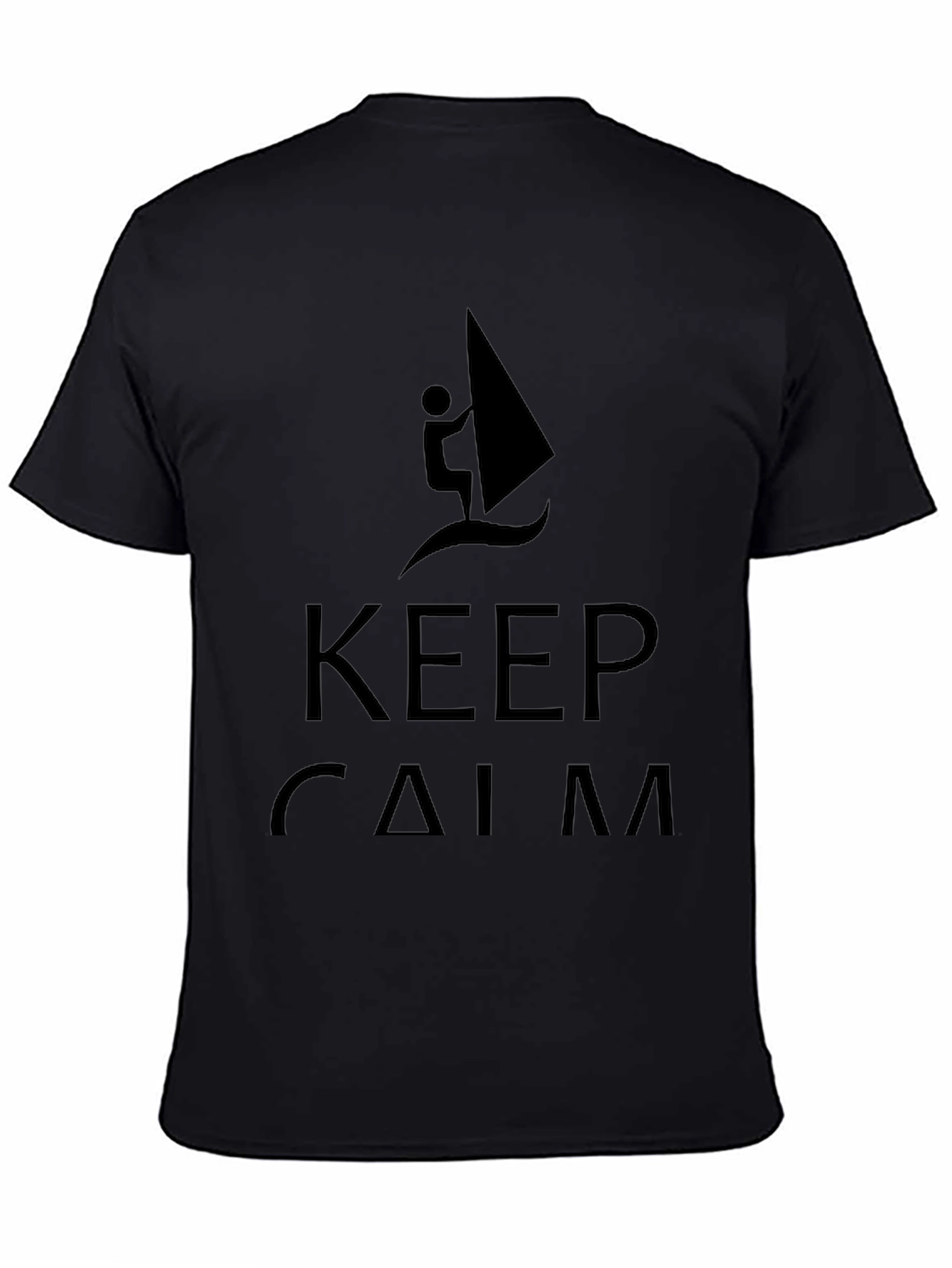 Keep Calm Windsurfing Black T-Shirt