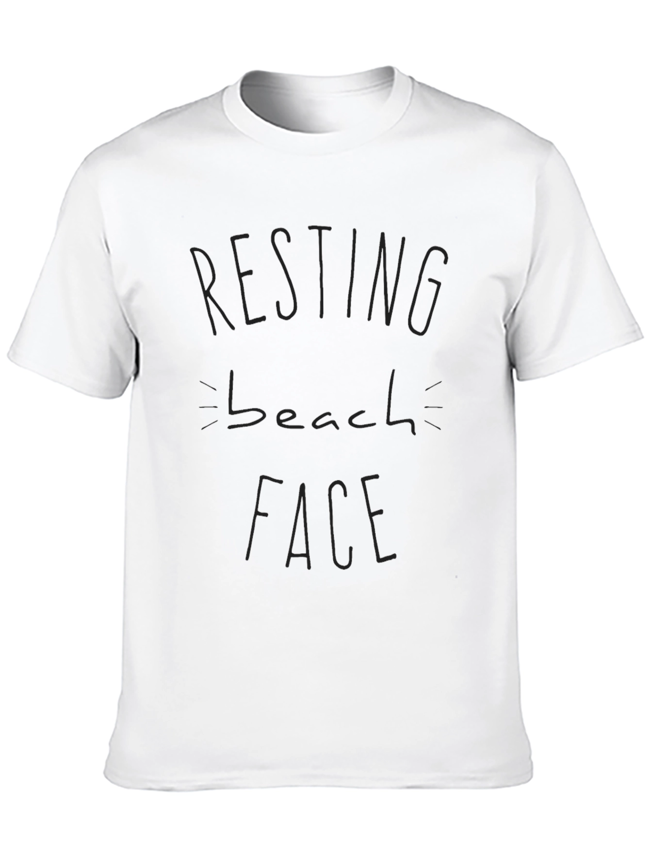 Resting Beach Face Black T-Shirt
