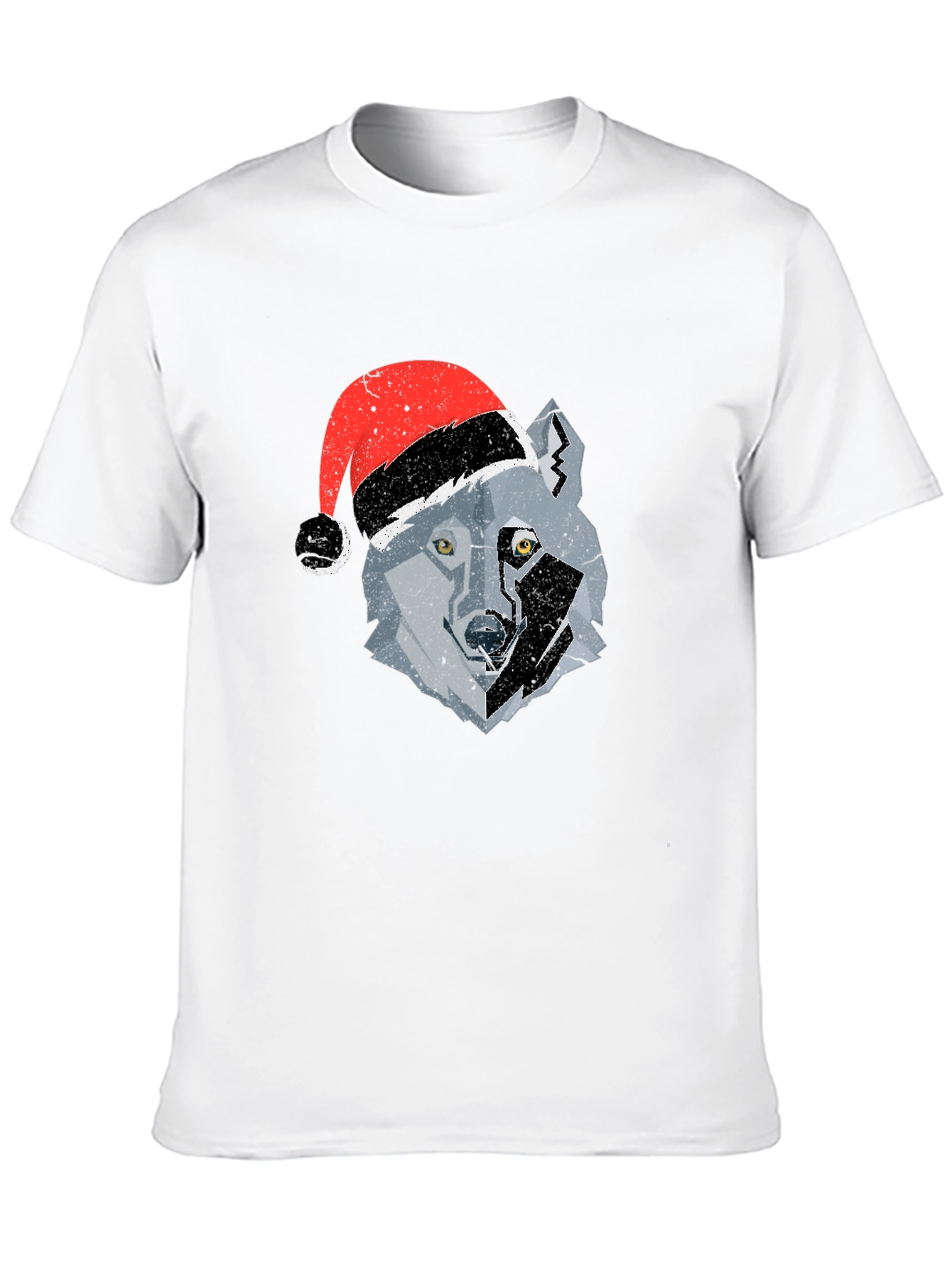 Wolf Santa Hat Graphic Tee