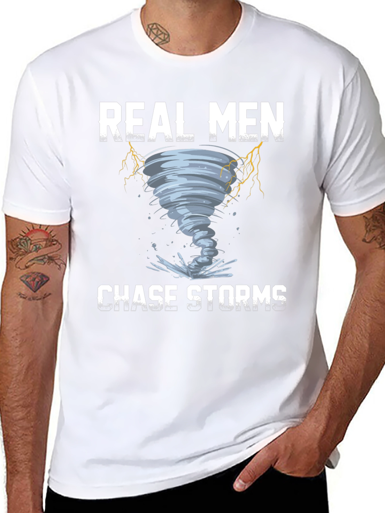Real Men Chase Storms Graphic T-Shirt