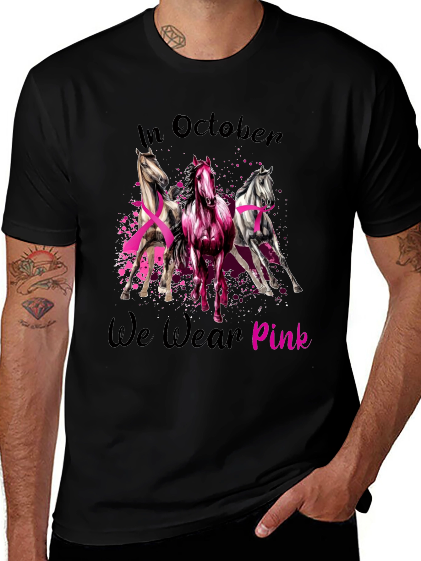 October Breast Cancer Awareness Horse T-Shirt