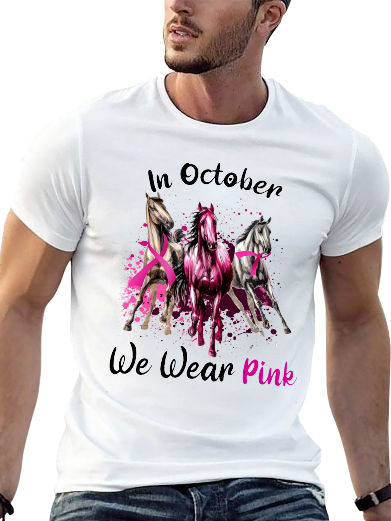 October Breast Cancer Awareness Horse T-Shirt