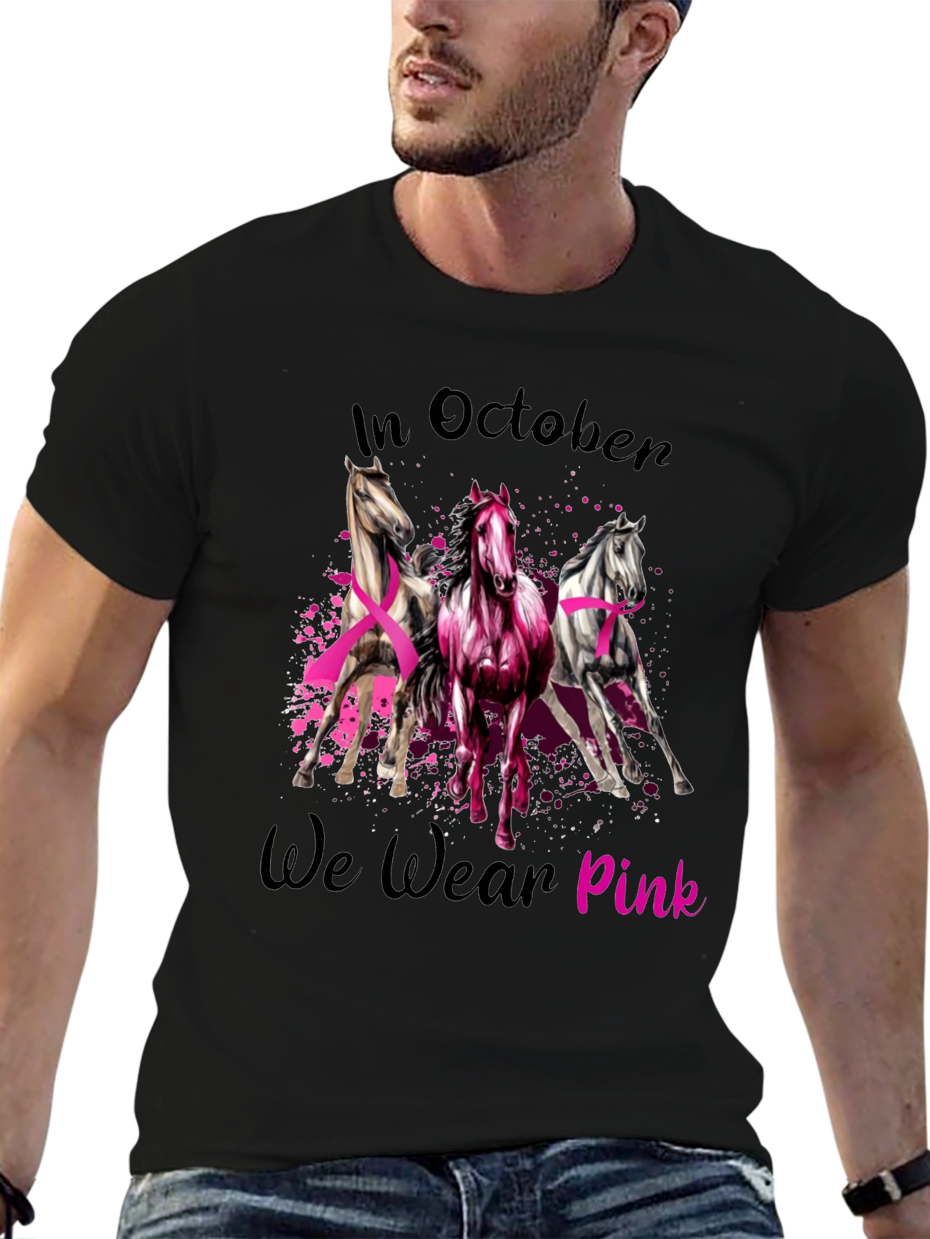 October Breast Cancer Awareness Horse T-Shirt