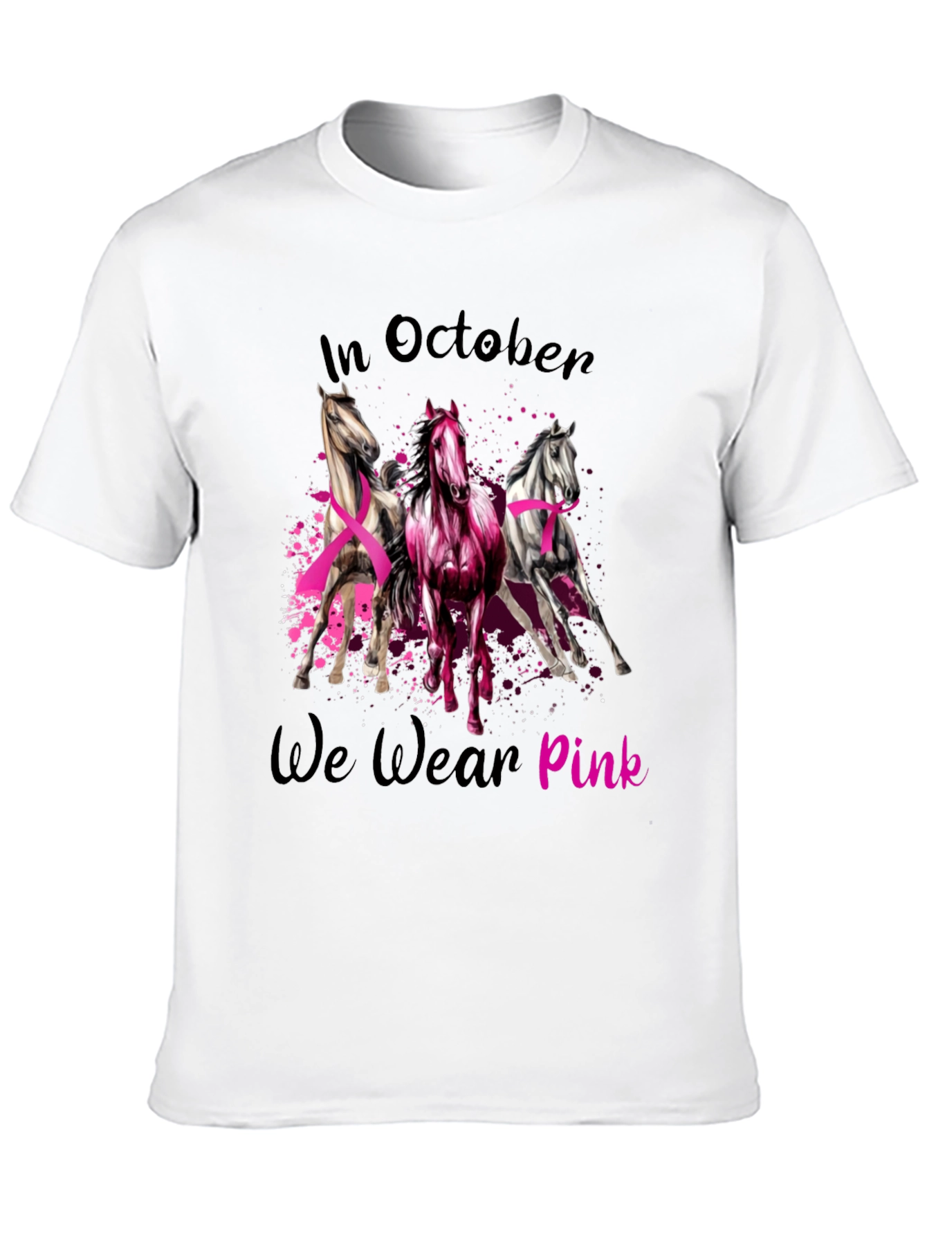 October Breast Cancer Awareness Horse T-Shirt