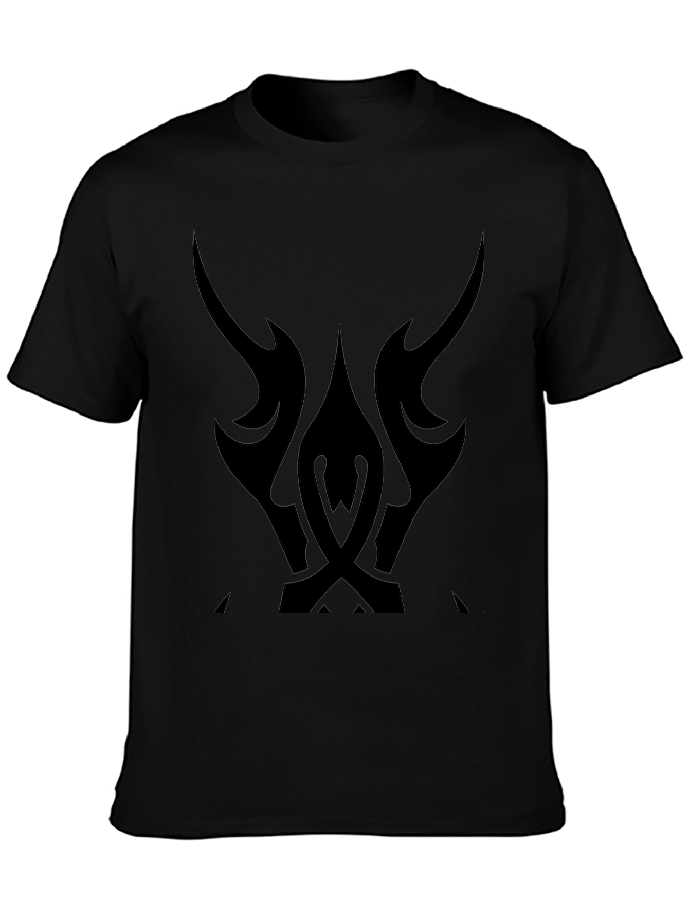 Black Graphic Tee - Tribal Tattoo Style Design