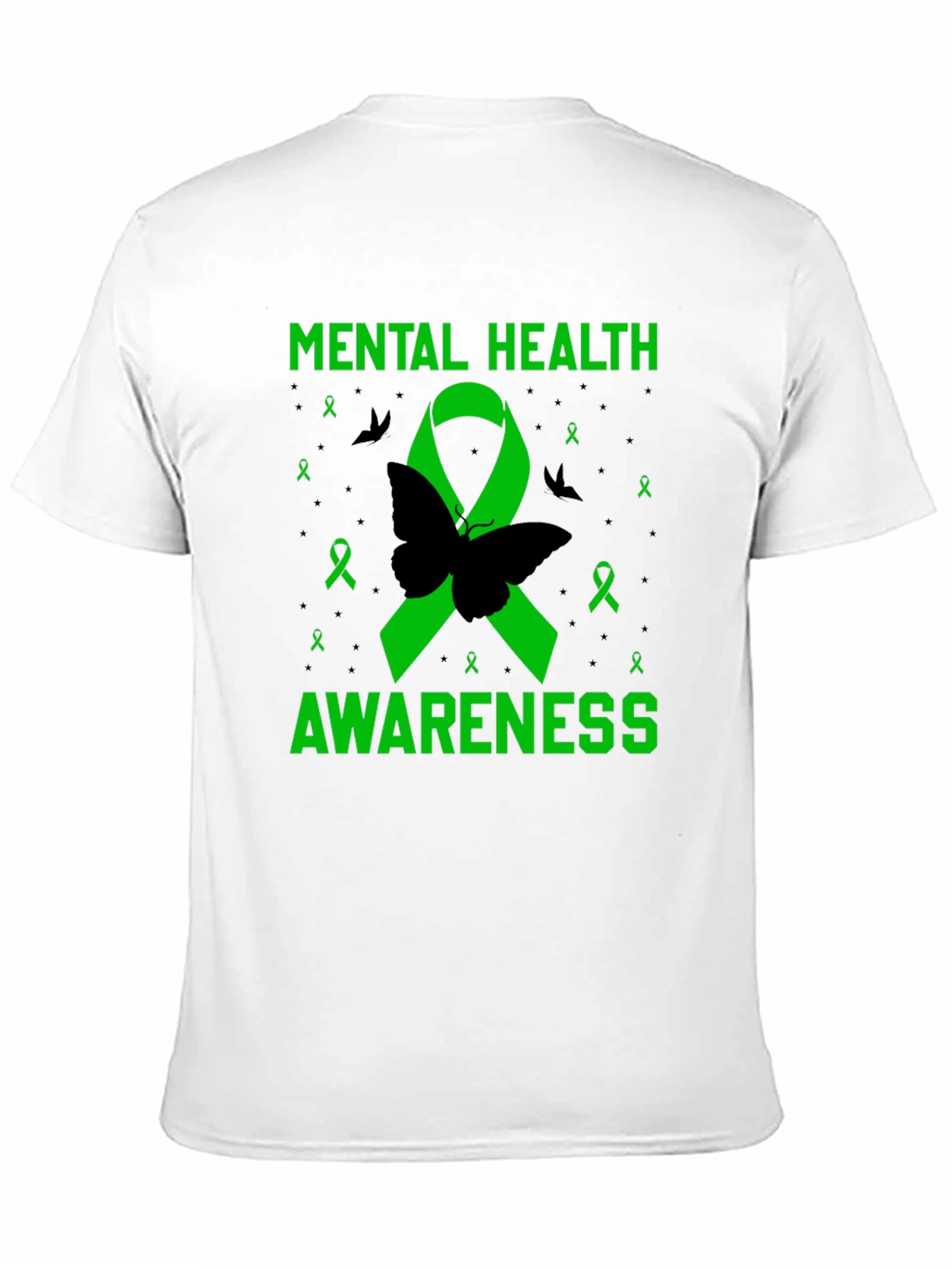 Mental Health Awareness Butterfly Ribbon T-Shirt
