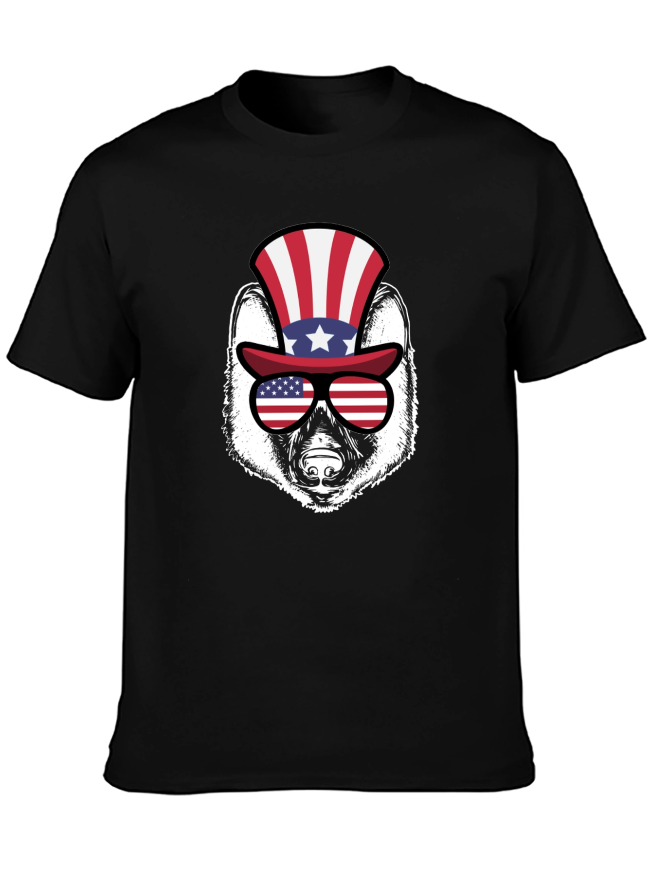 Patriotic Badger Graphic Tee - USA Pride Shirt