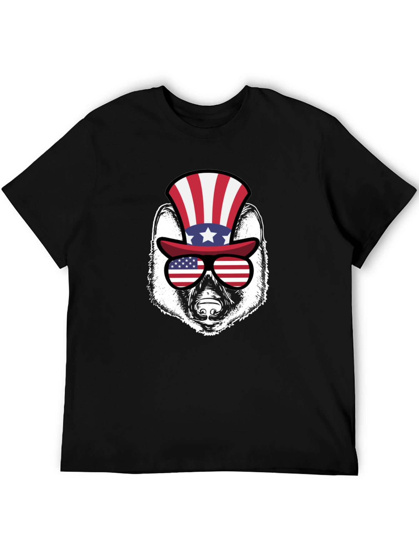 Patriotic Badger Graphic Tee - USA Pride Shirt