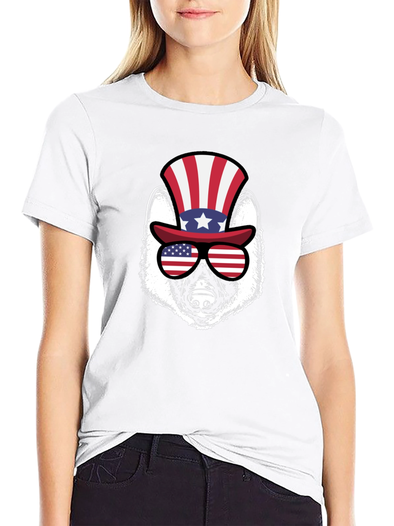 Patriotic Badger Graphic Tee - USA Pride Shirt