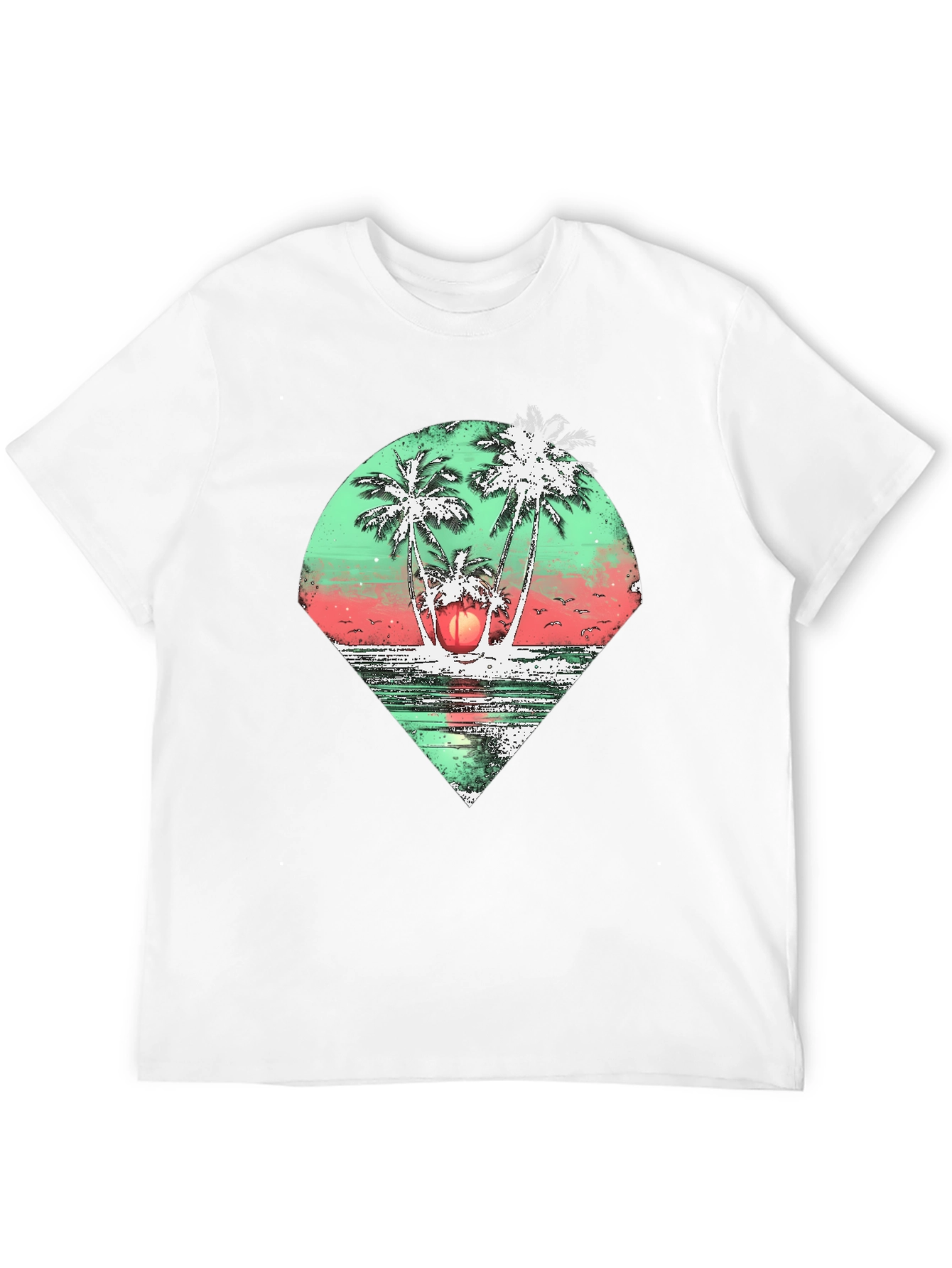 Tropical Palm Tree Graphic Tee - Black