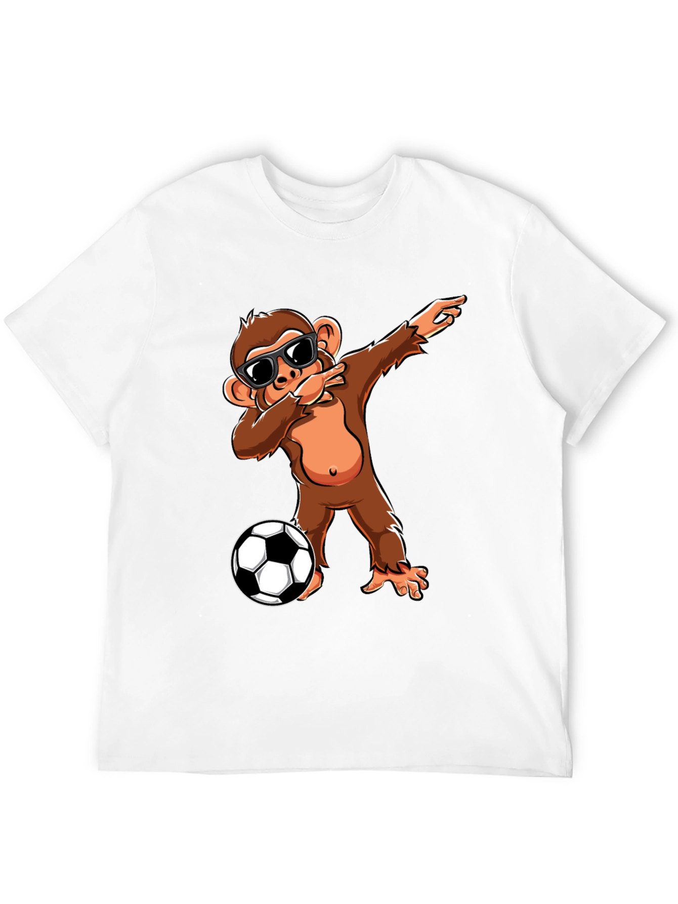 Monkey Dabbing with Soccer Ball Graphic Tee
