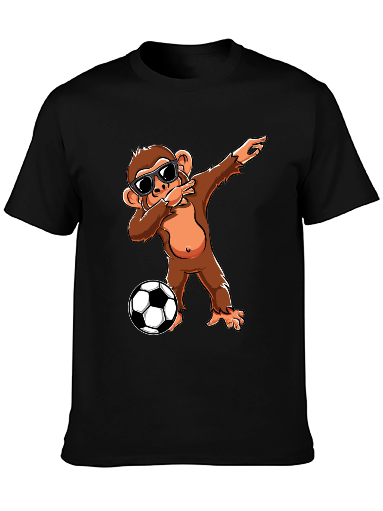 Monkey Dabbing with Soccer Ball Graphic Tee