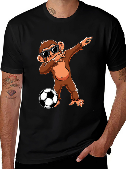 Monkey Dabbing with Soccer Ball Graphic Tee