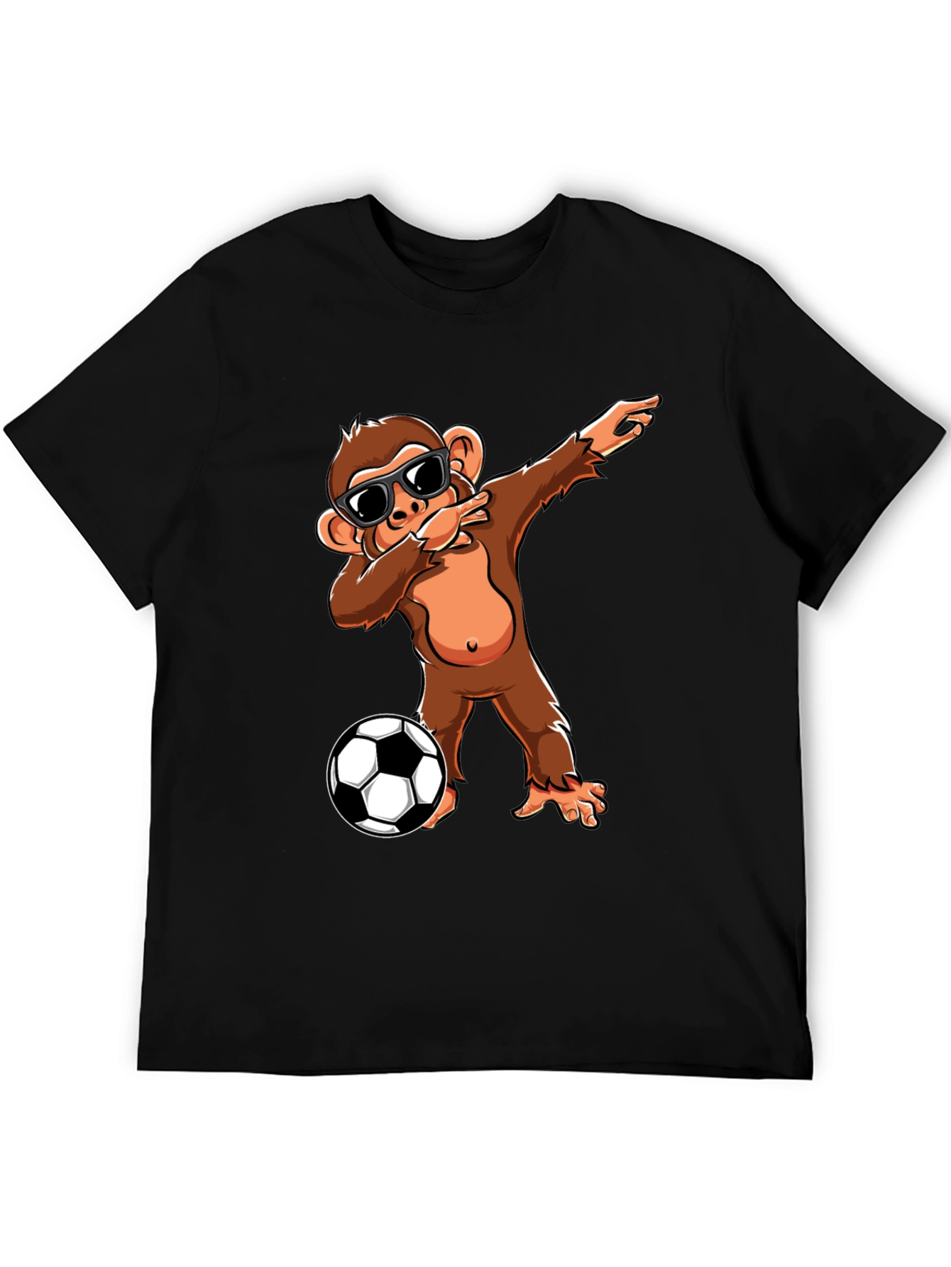 Monkey Dabbing with Soccer Ball Graphic Tee