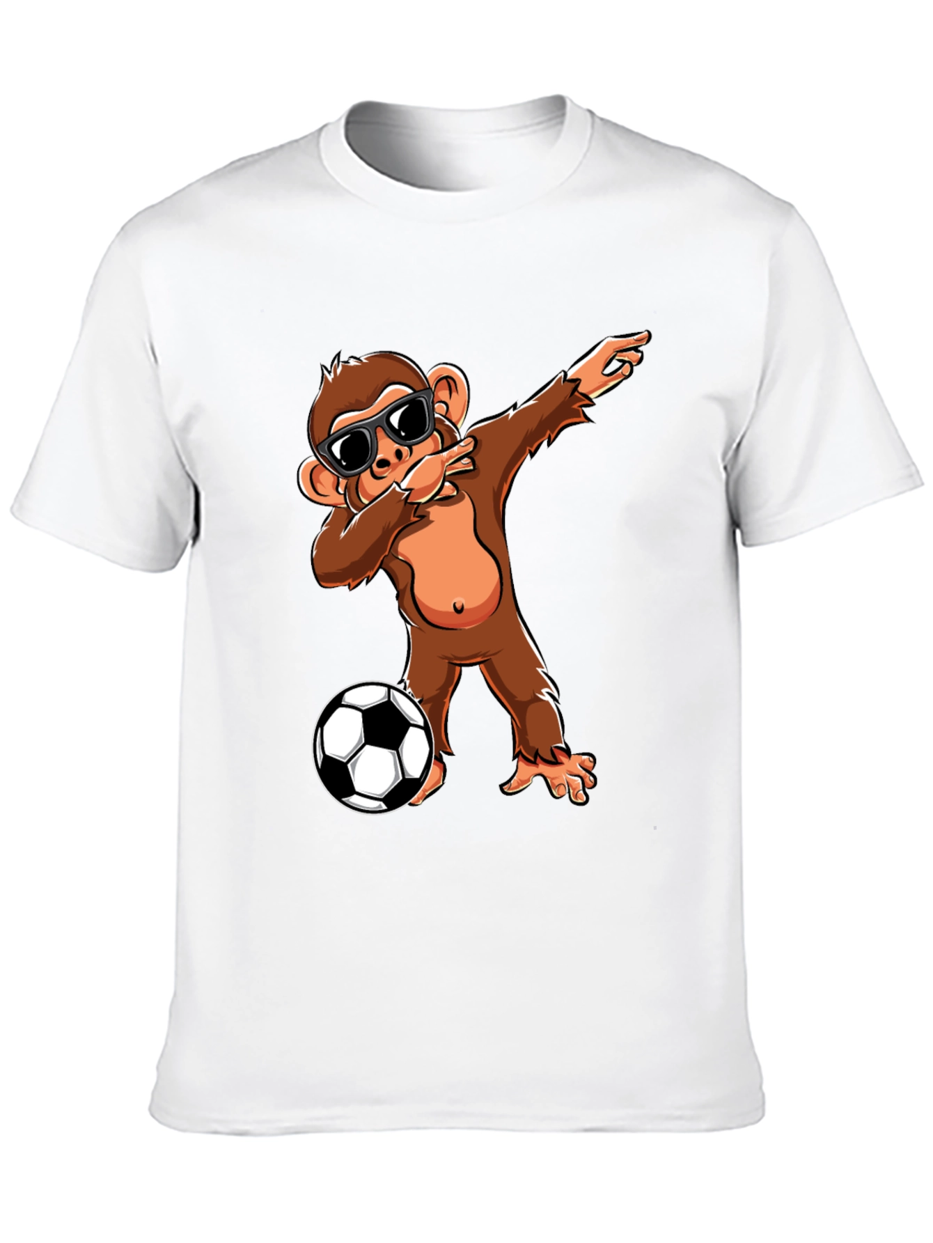 Monkey Dabbing with Soccer Ball Graphic Tee