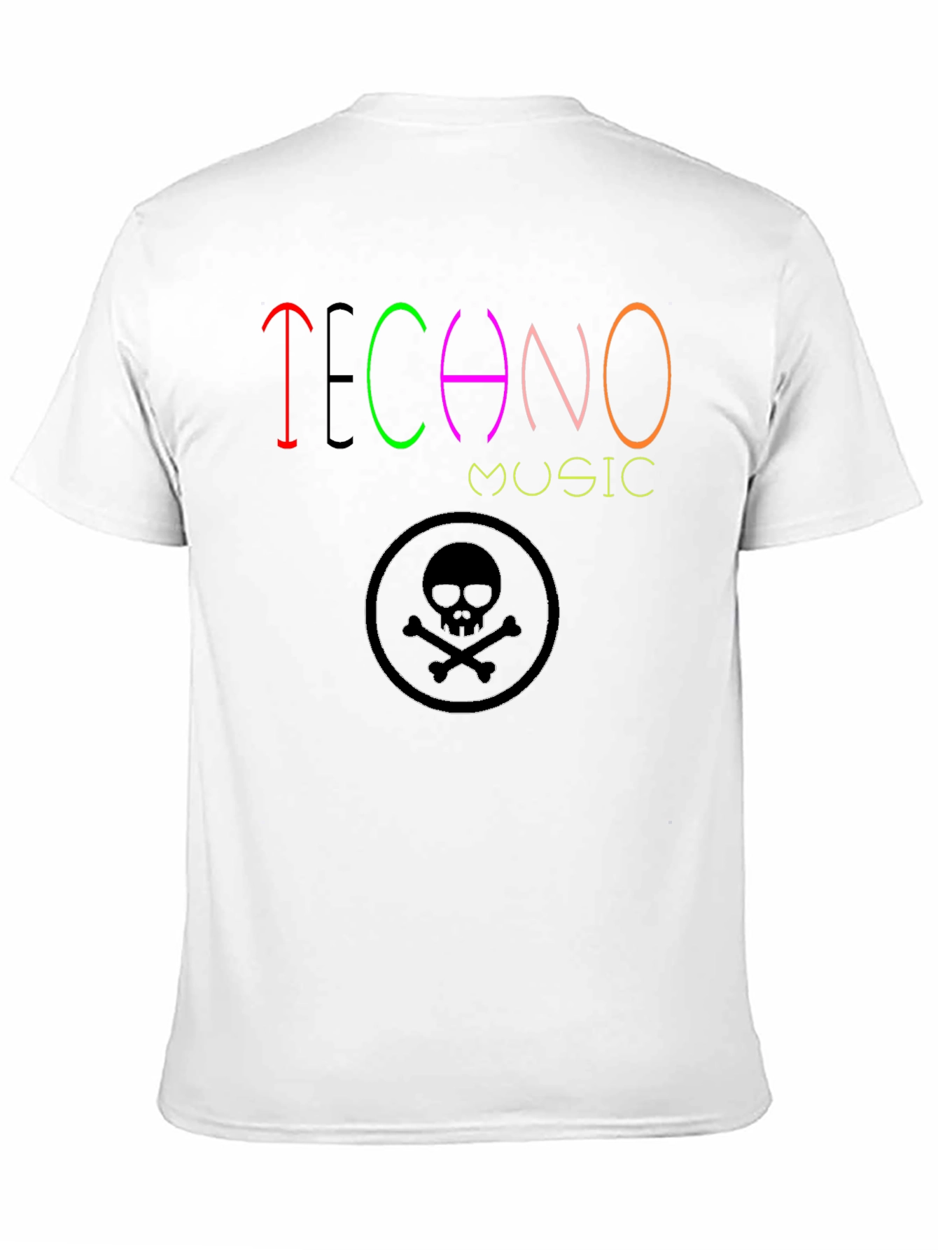 Techno Music Graphic T-Shirt - Skull Design