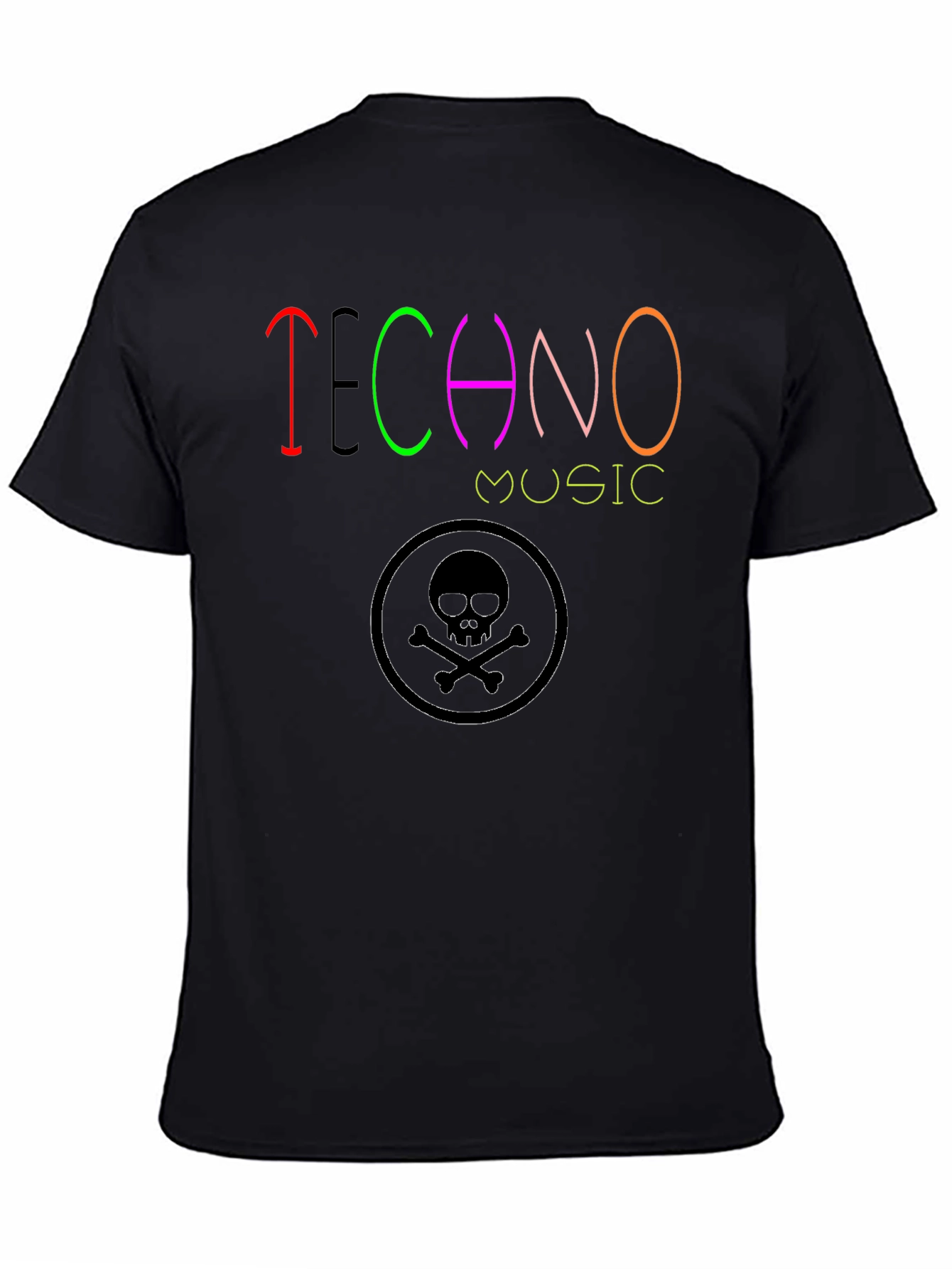 Techno Music Graphic T-Shirt - Skull Design