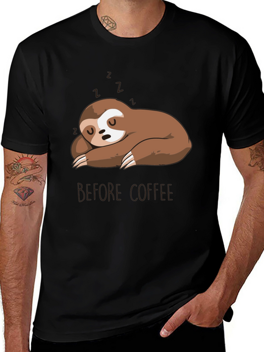 Sloth Before Coffee Graphic T-Shirt