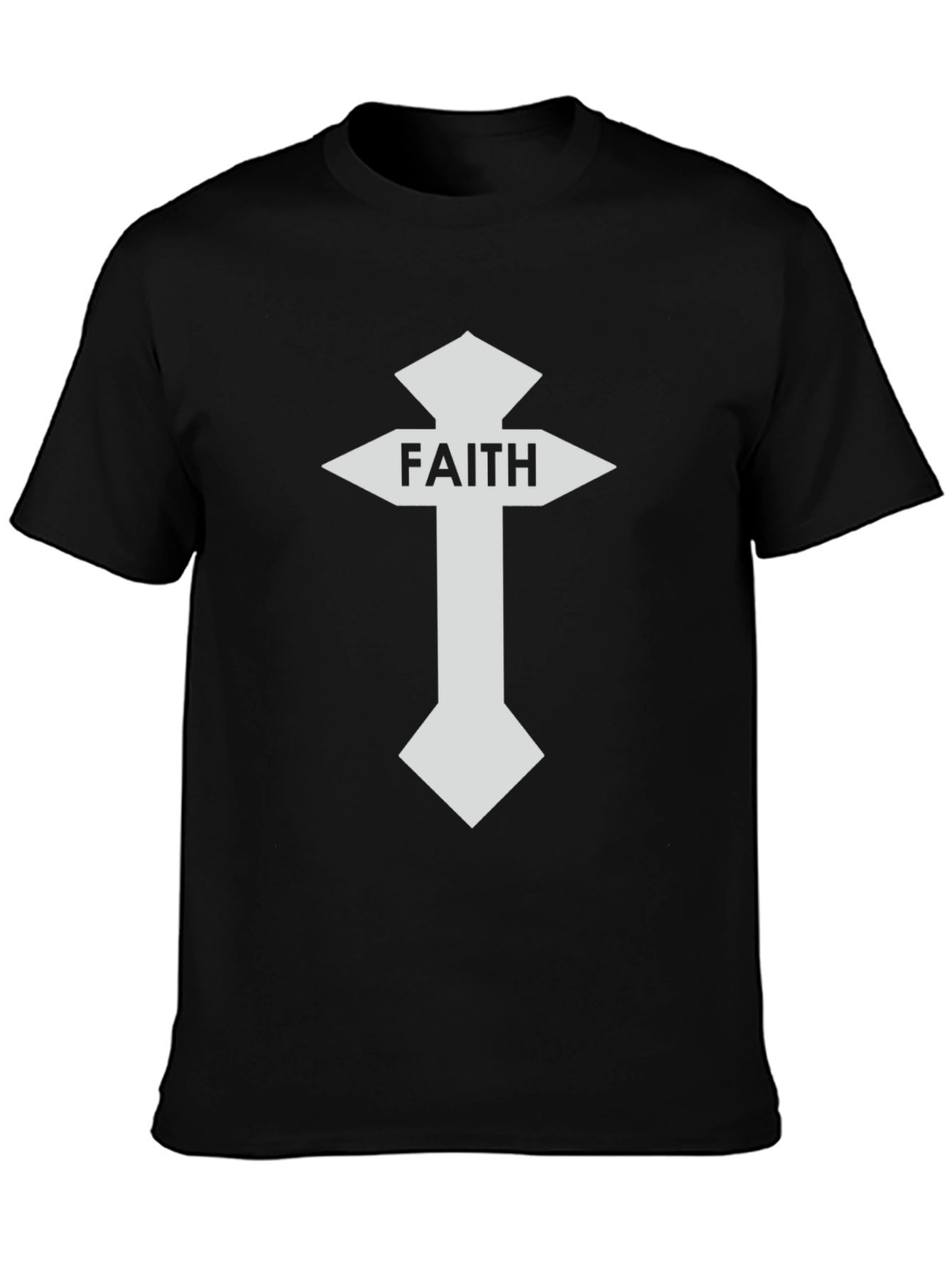 Faith Cross Graphic Tee - Black Christian T-Shirt