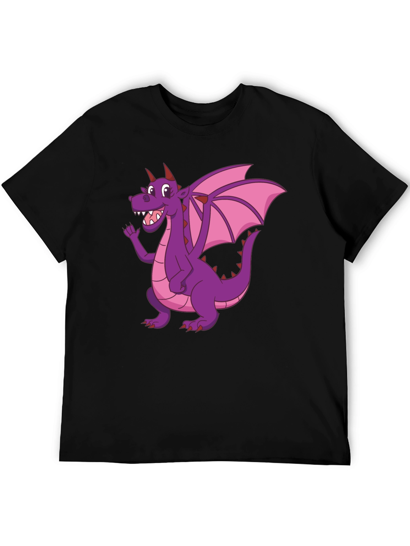 Dragon T-Shirt - Cartoon Purple Dragon Graphic Tee