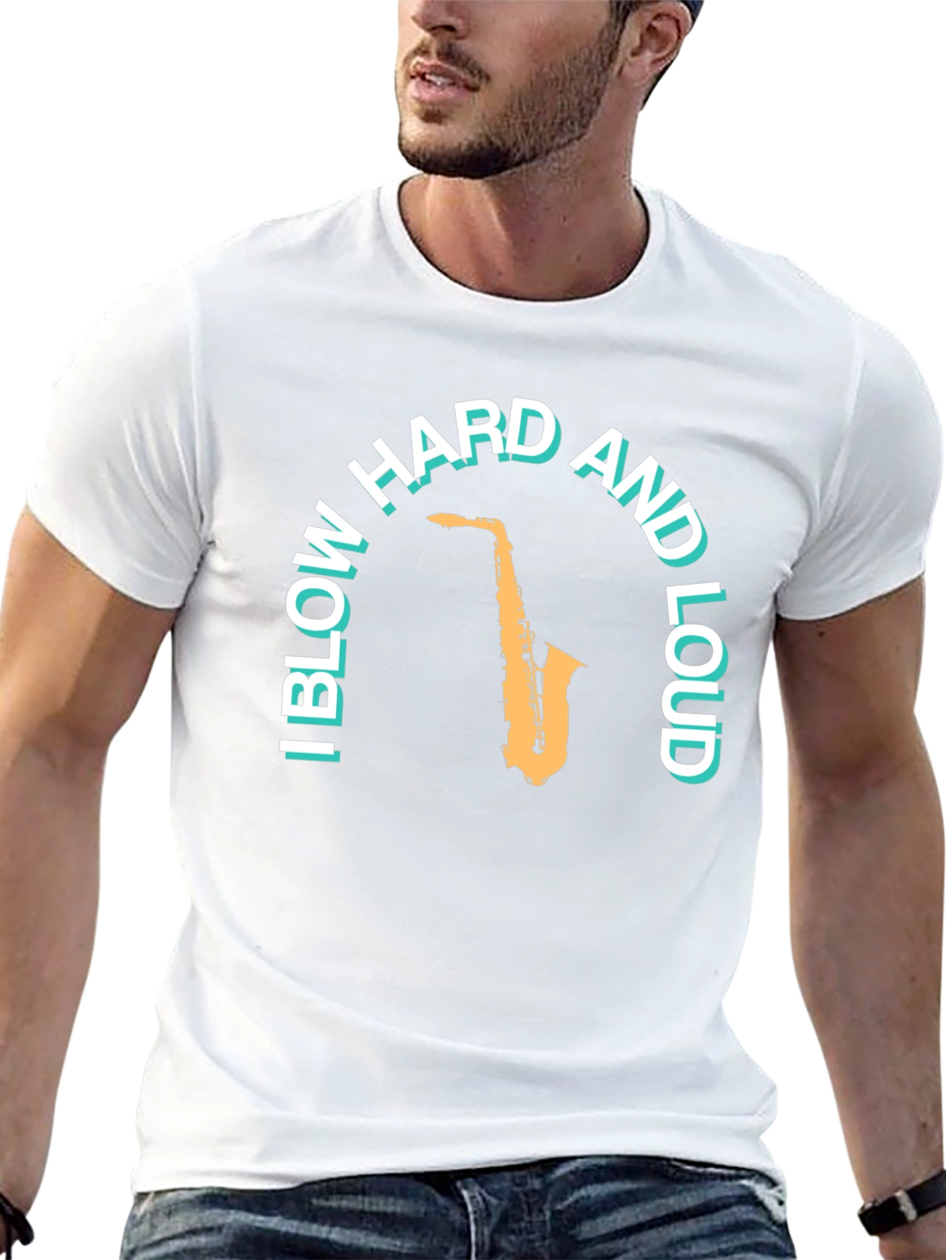 Saxophone T-Shirt: Blow Hard And Loud Graphic Tee