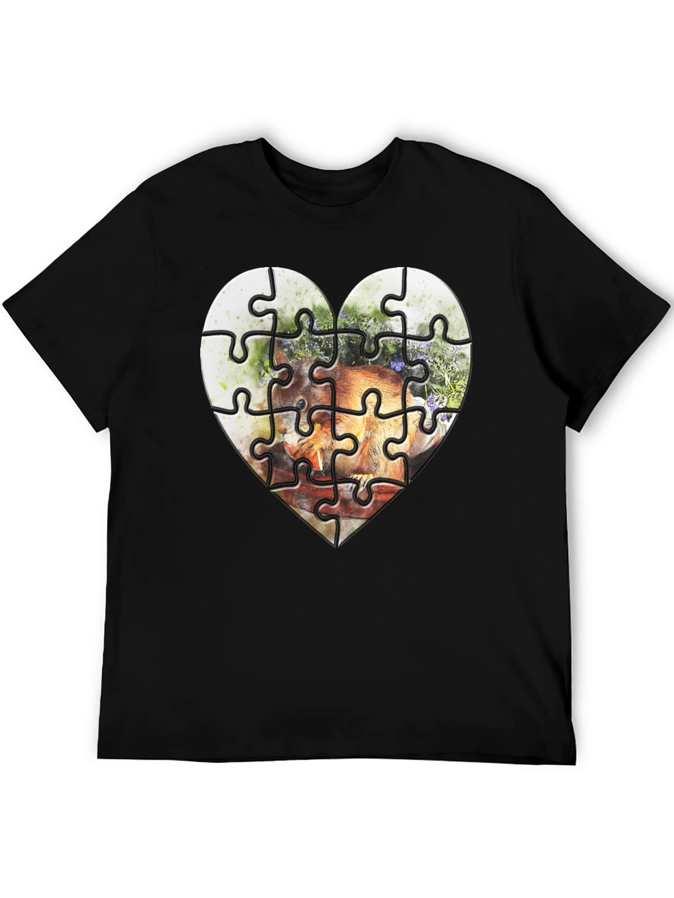 Heart Puzzle Graphic Tee - Unique Design