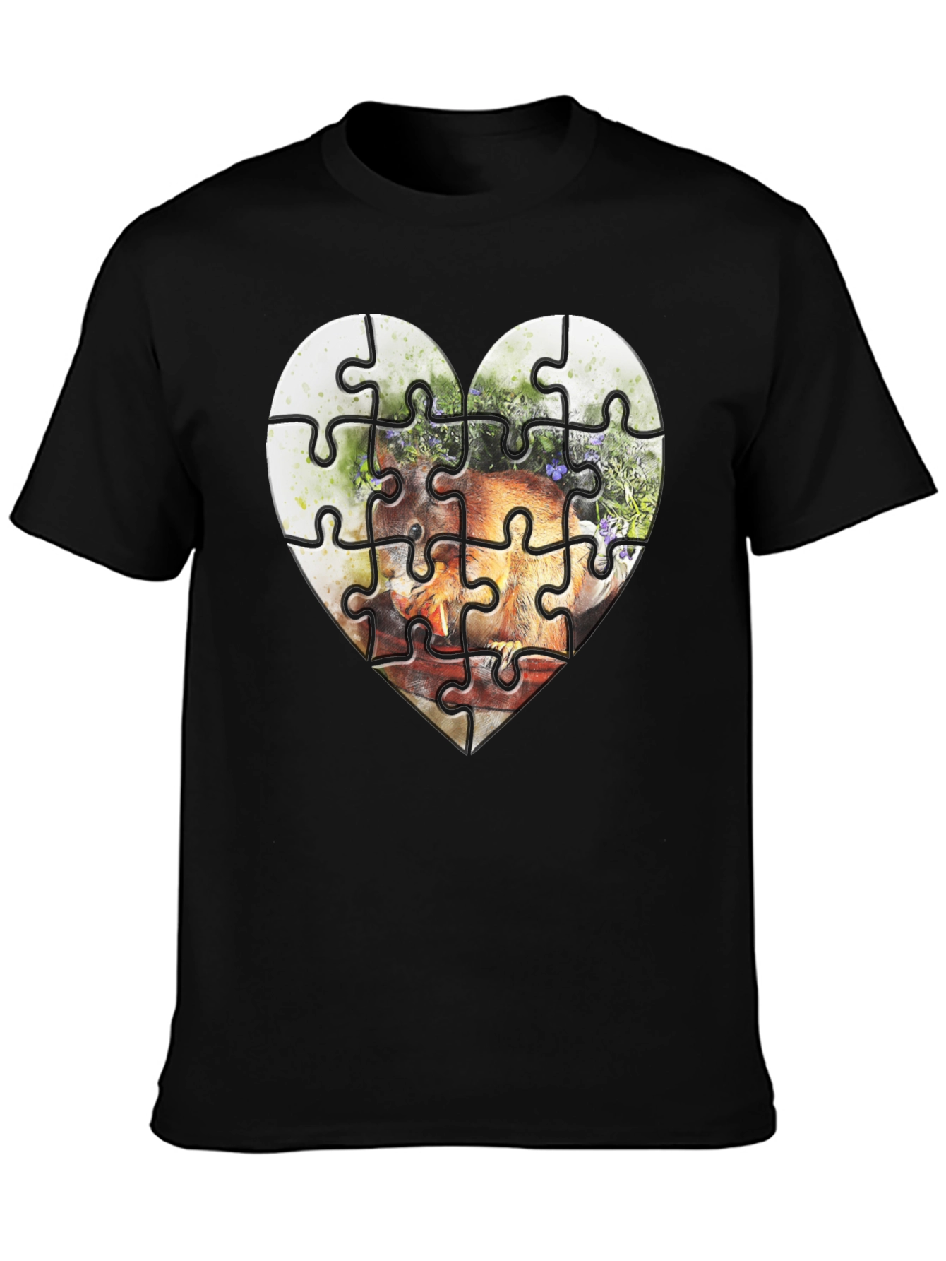 Heart Puzzle Graphic Tee - Unique Design