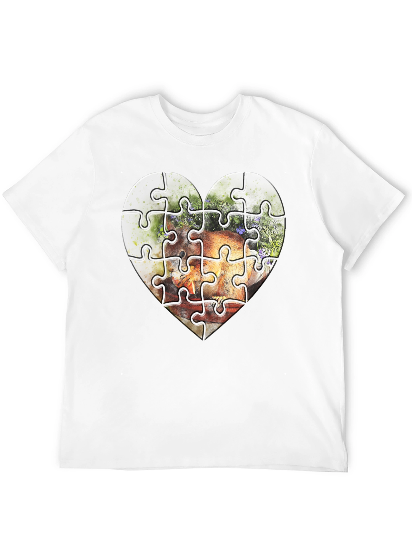 Heart Puzzle Graphic Tee - Unique Design