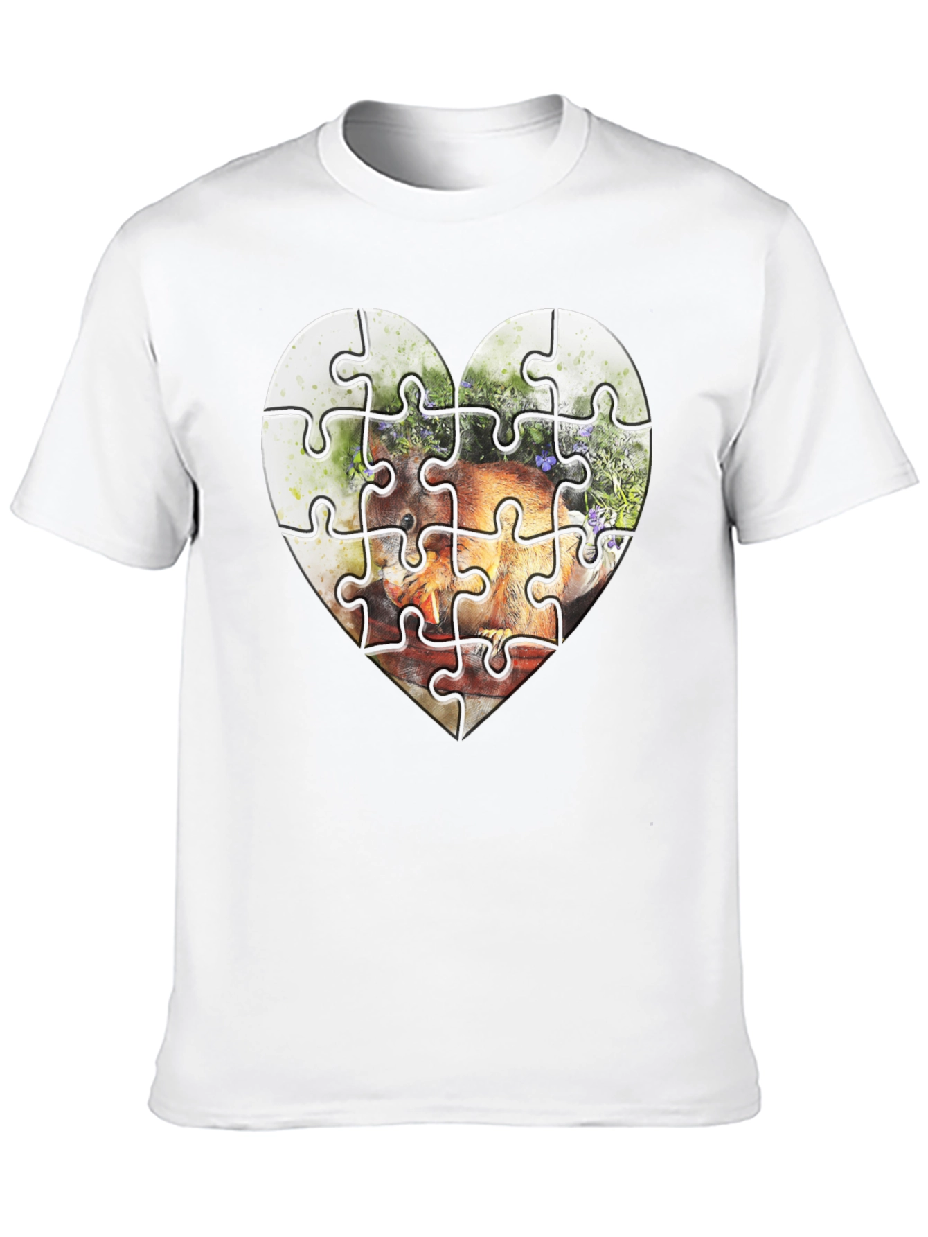 Heart Puzzle Graphic Tee - Unique Design