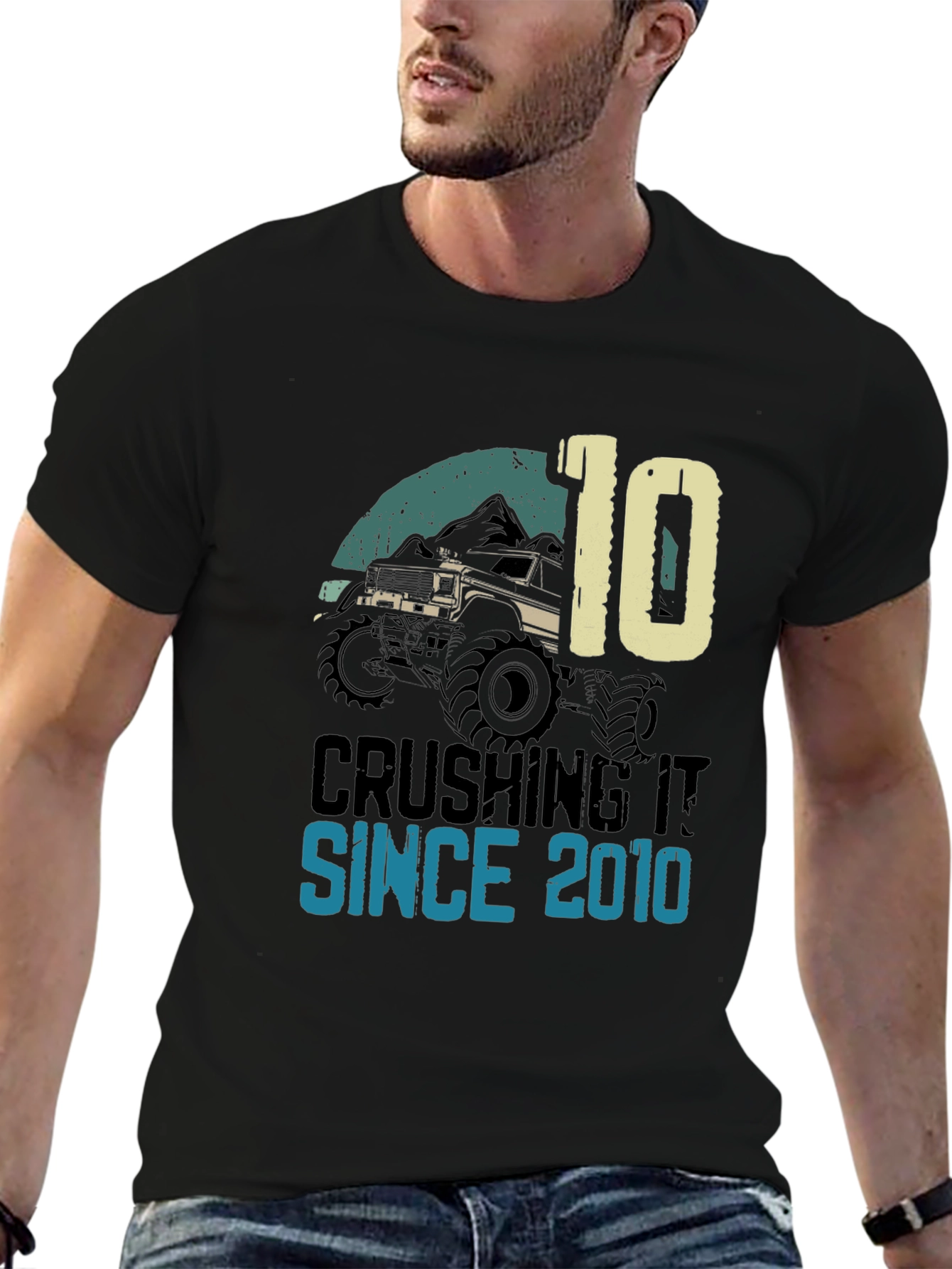 Crushing It Since 2010 Monster Truck Birthday Tee