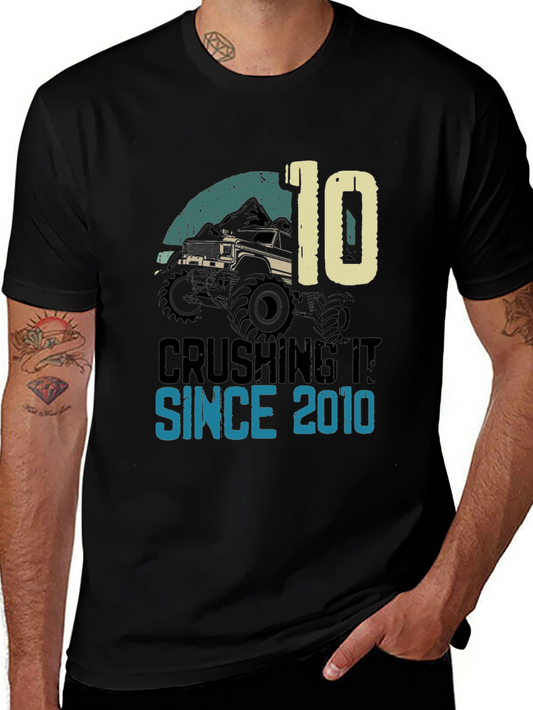 Crushing It Since 2010 Monster Truck Birthday Tee