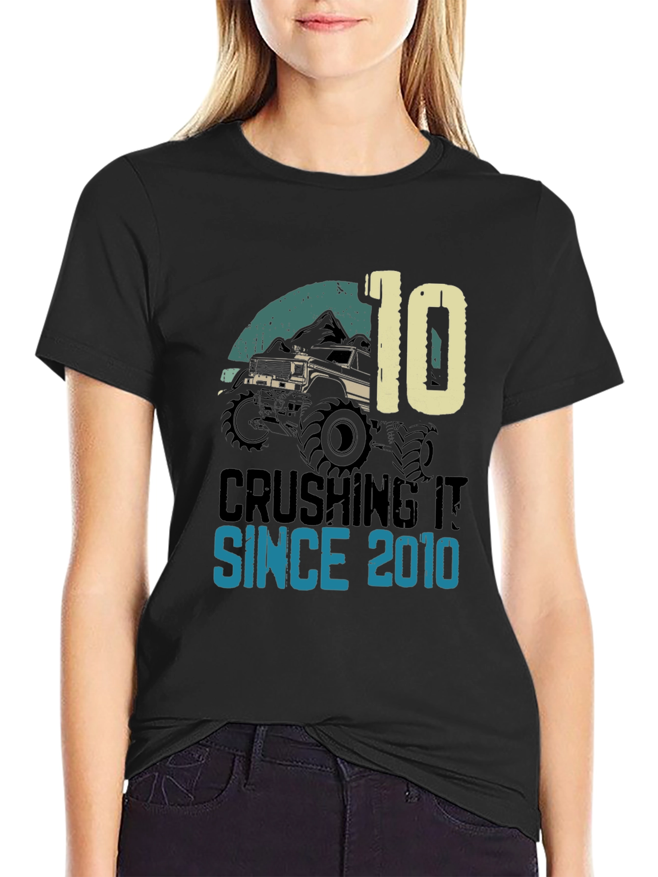Crushing It Since 2010 Monster Truck Birthday Tee