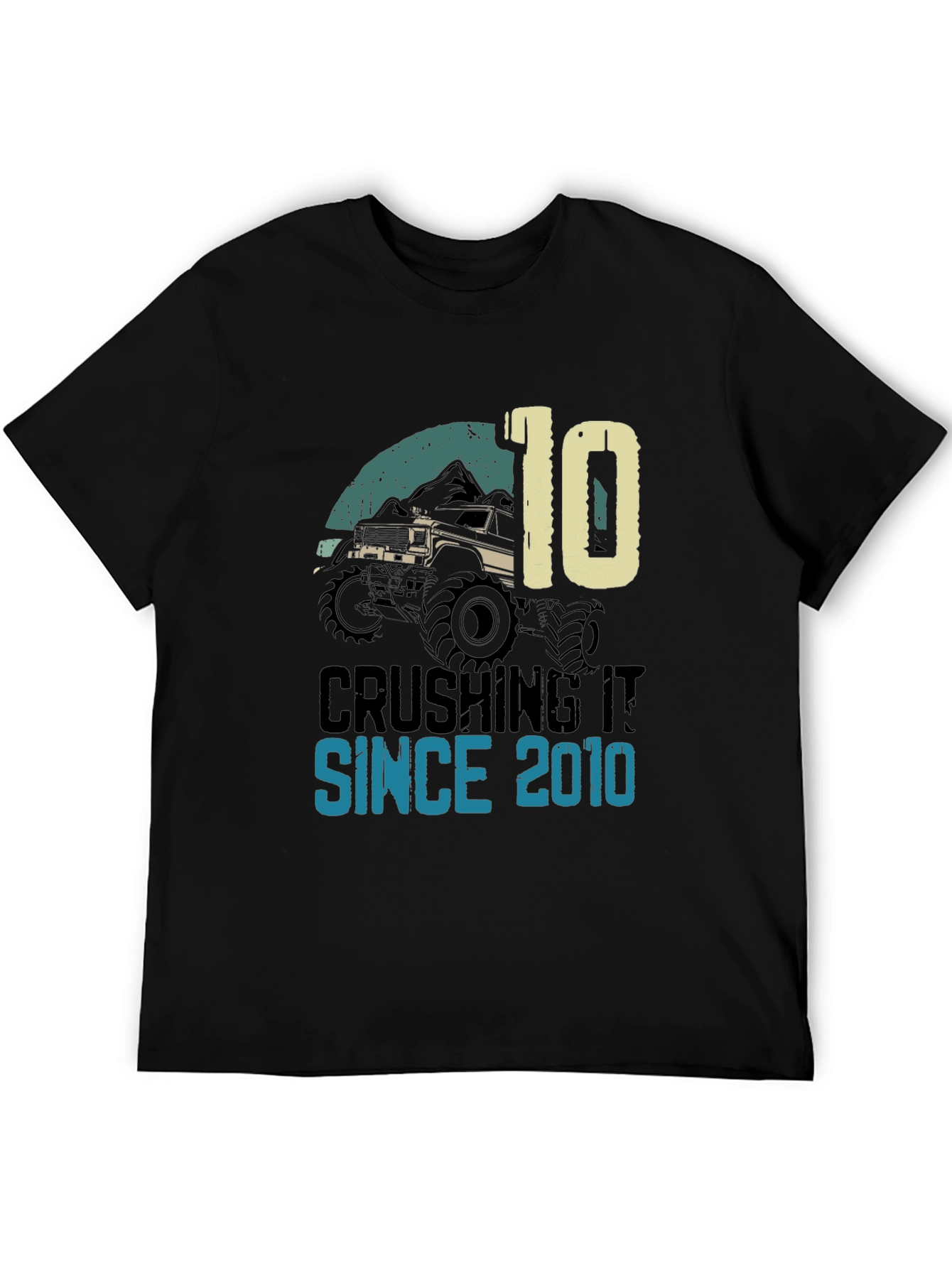 Crushing It Since 2010 Monster Truck Birthday Tee