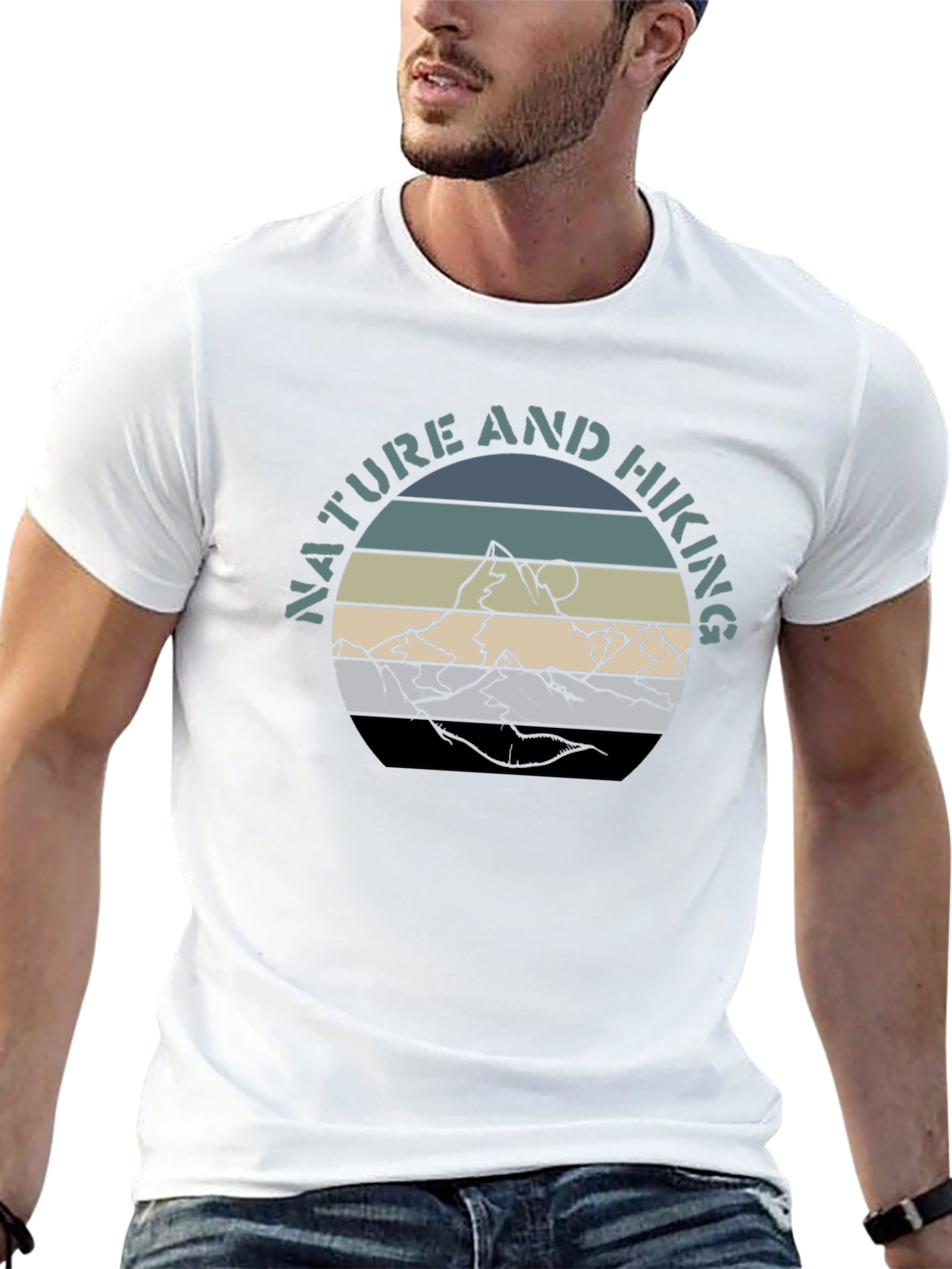 Nature & Hiking Graphic T-Shirt - Mountain Design